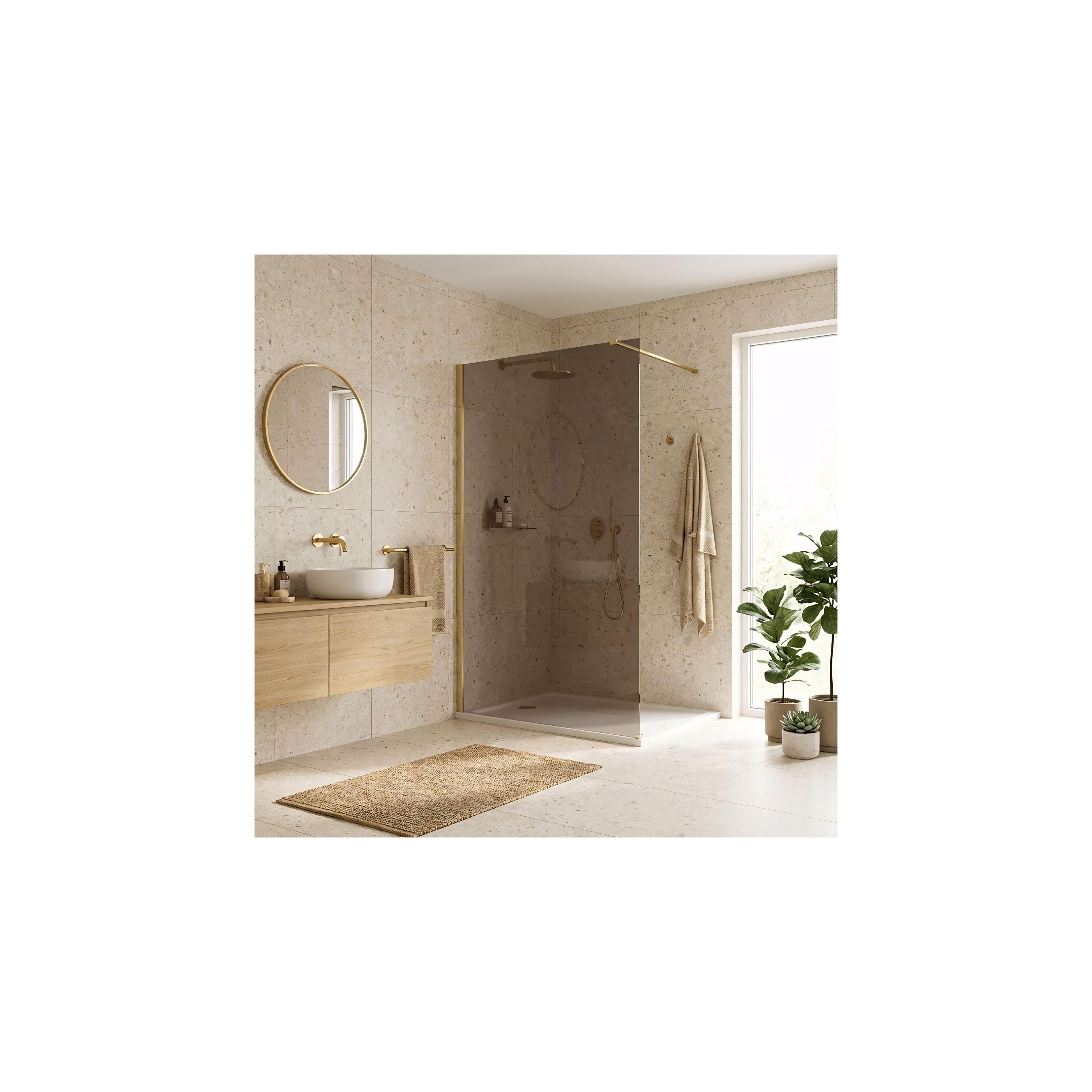 Tuš zaslon Rea Flexi Brown / Brush Gold 110