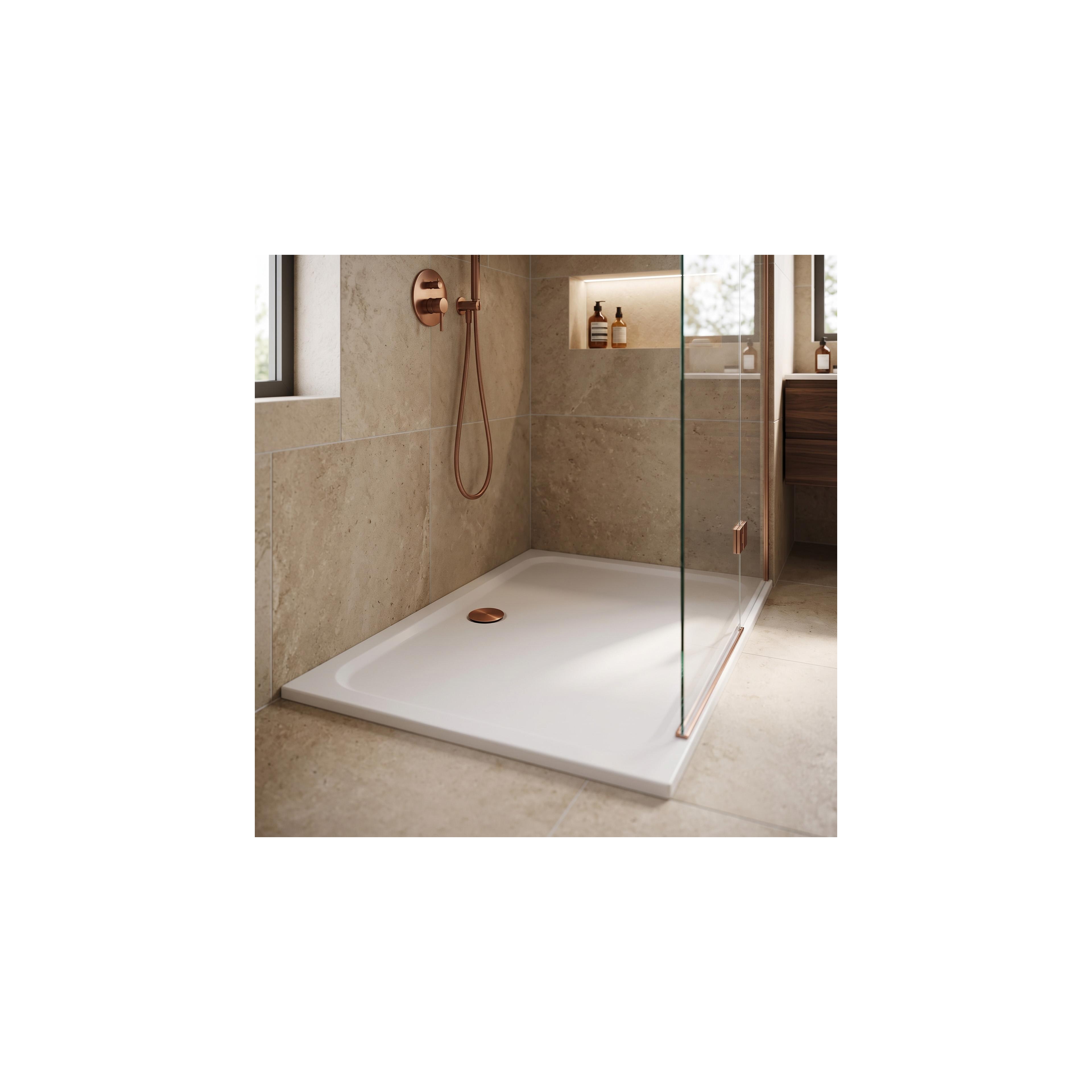 Akrylfat till dusch Rea Belmond vit 80x100 Brush Copper