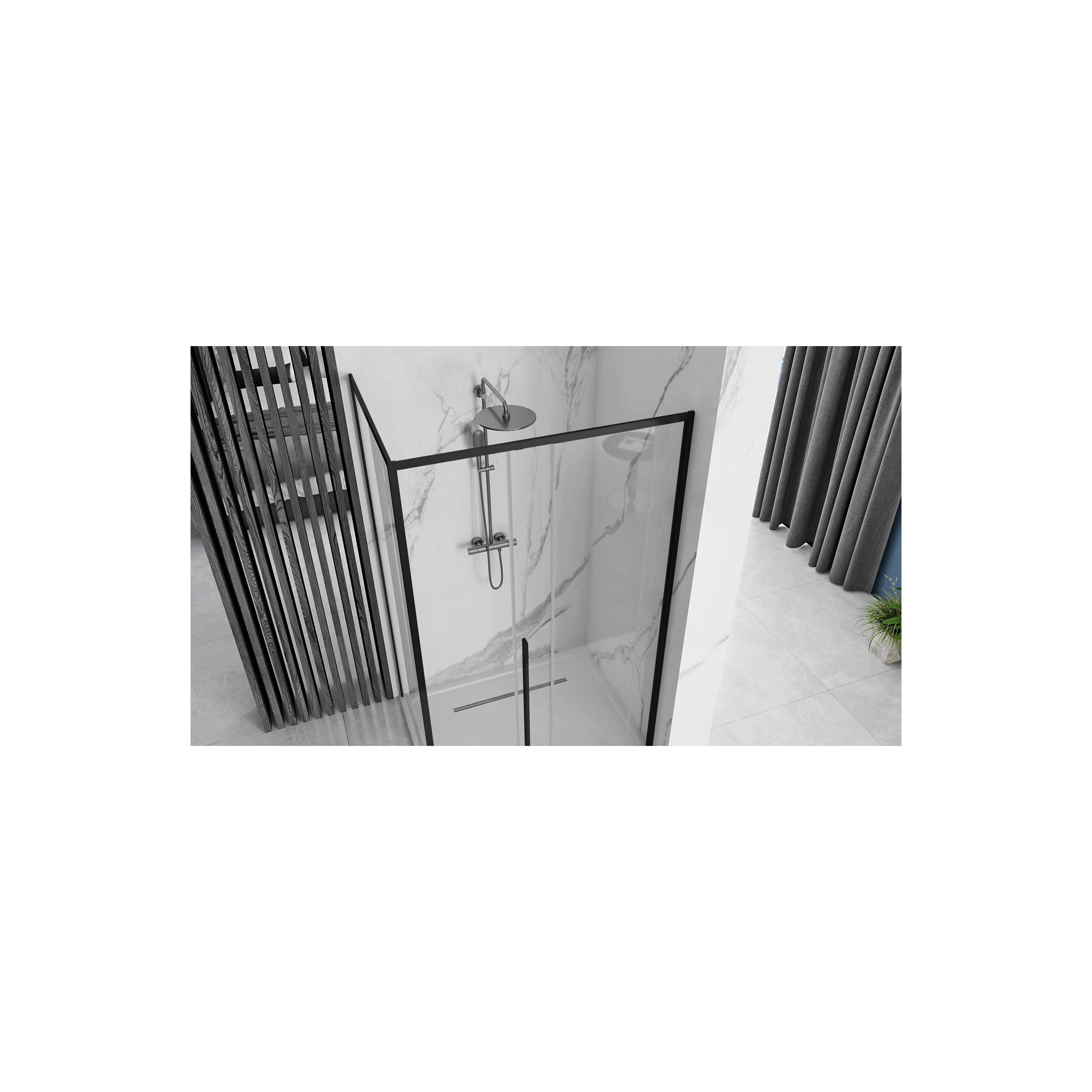 Duschkabine SOLAR BLACK MAT 100x80