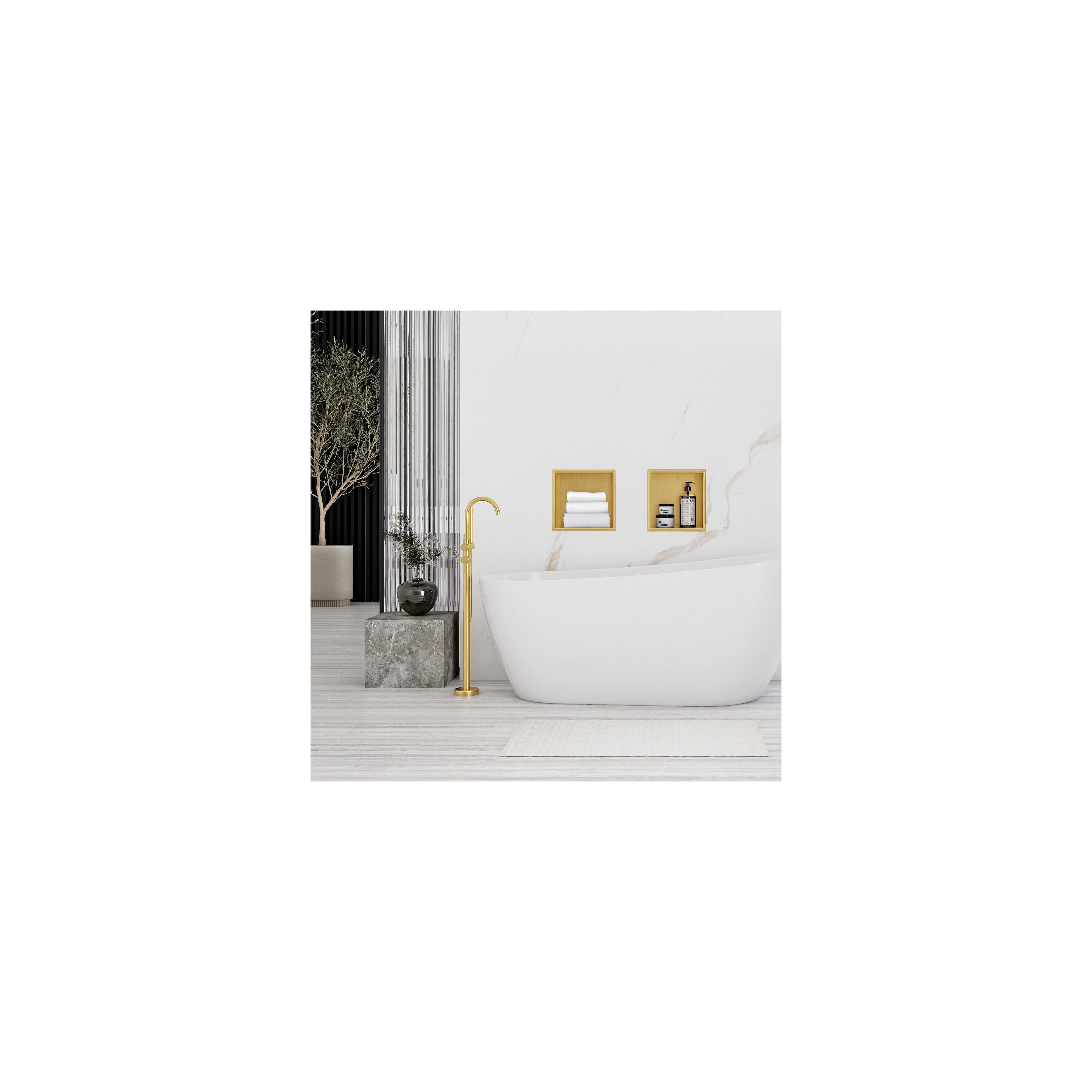 bathroom shelf 30x30 gold brush