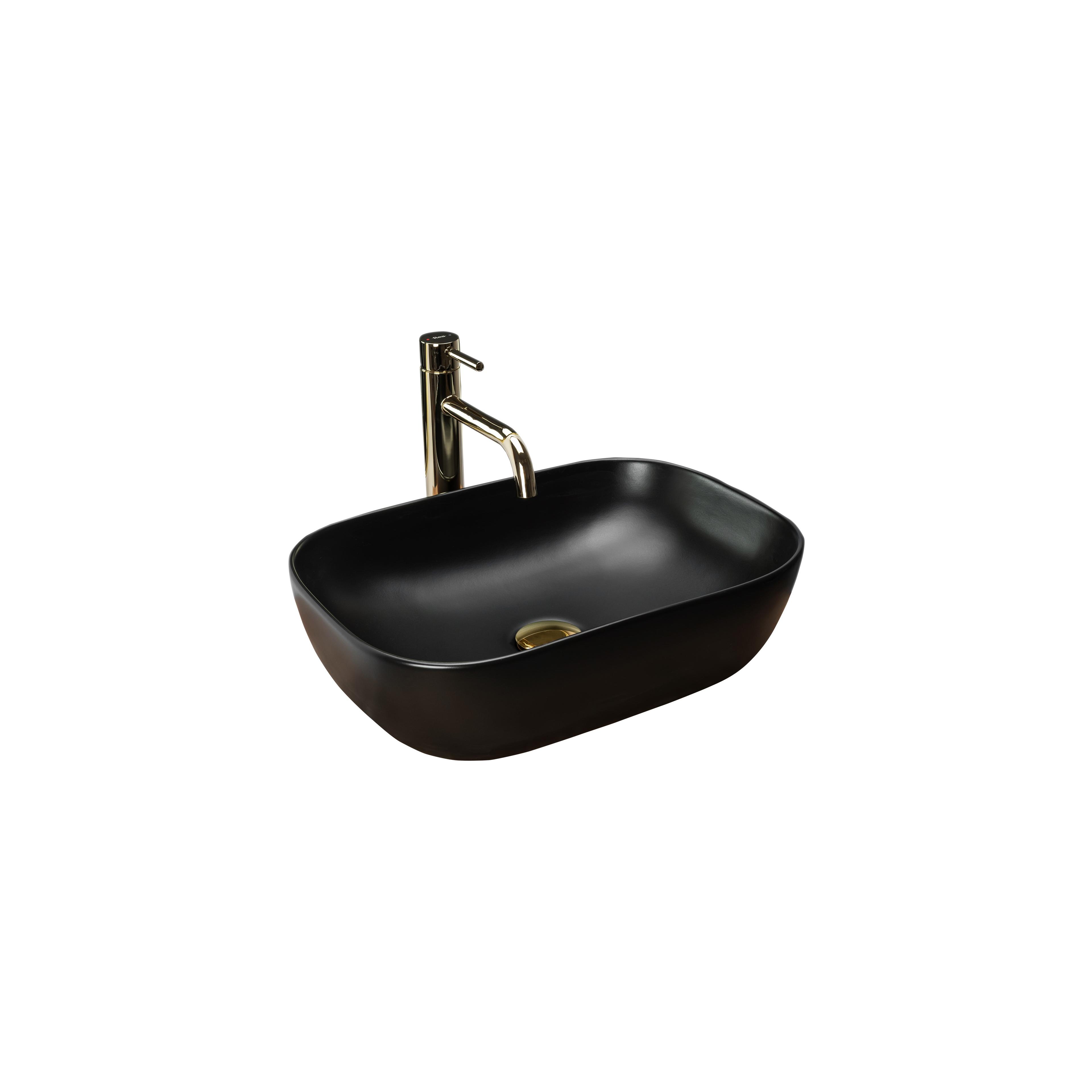 Νιπτήρας Rea Belinda Black Mat 46.5 x 33x 13.5 εκ