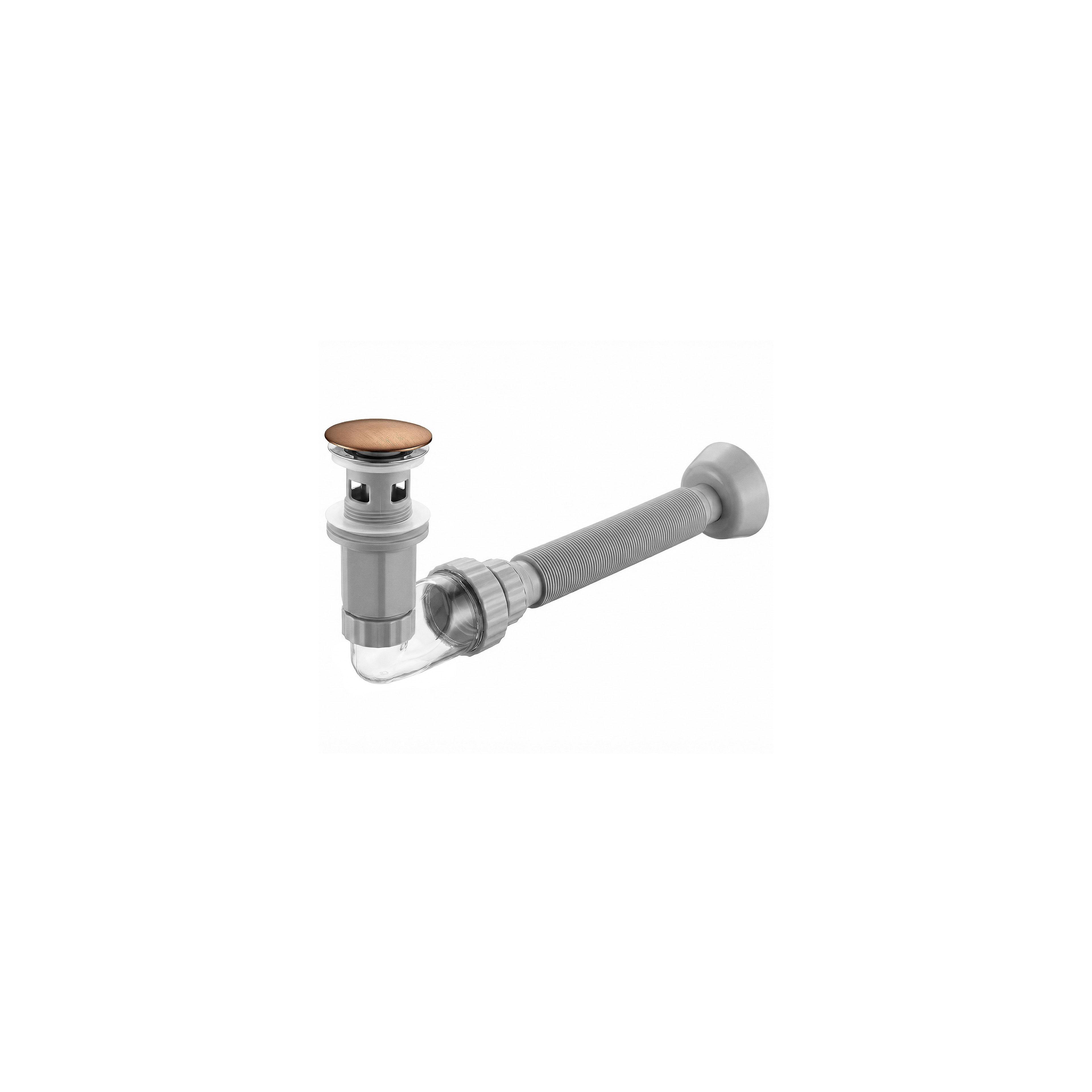 Waschbecken-Siphon Klik-Klak Universal REA Flow Brush Copper