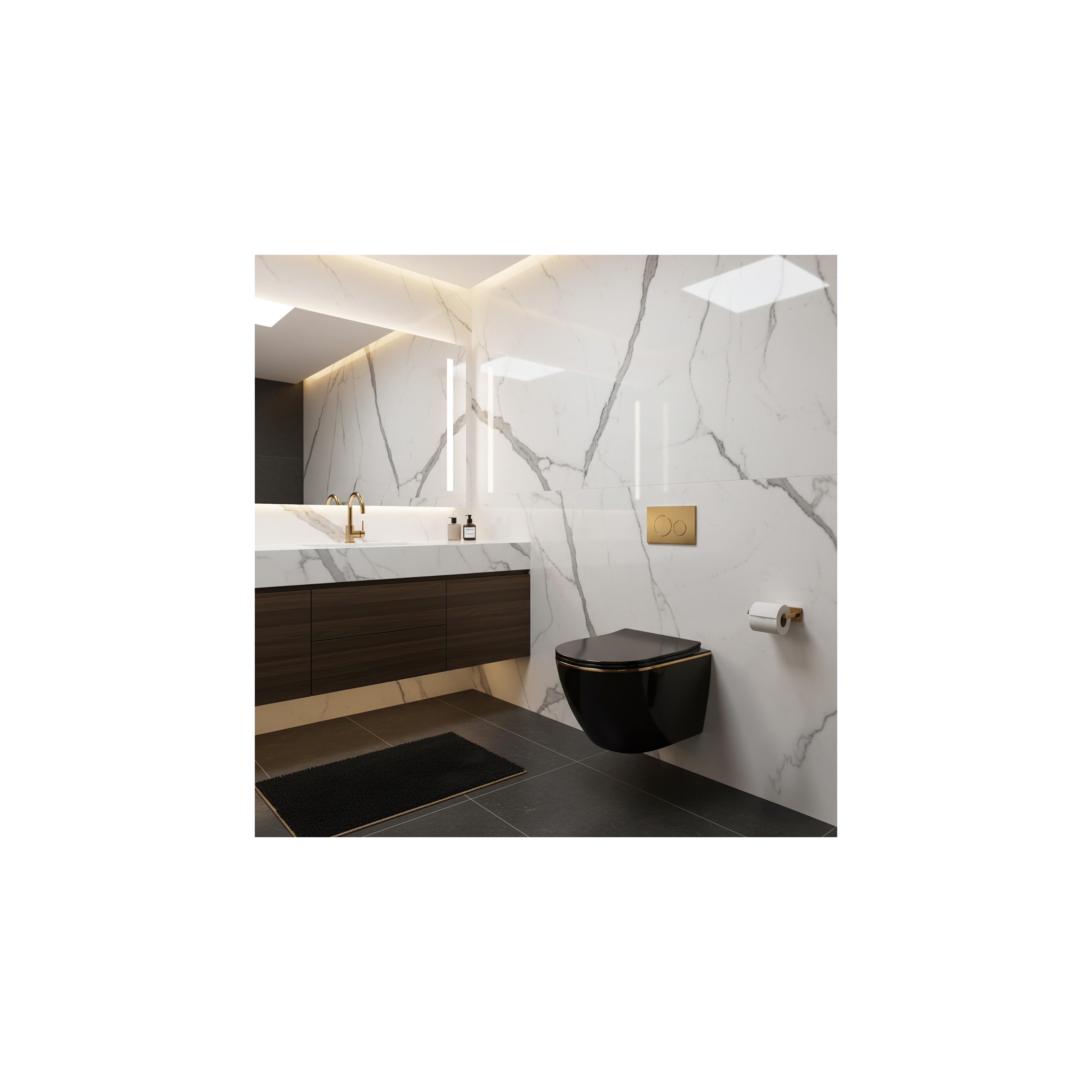 Toilet bowl Rea Carlo Mini Tornado Black Gold Egde