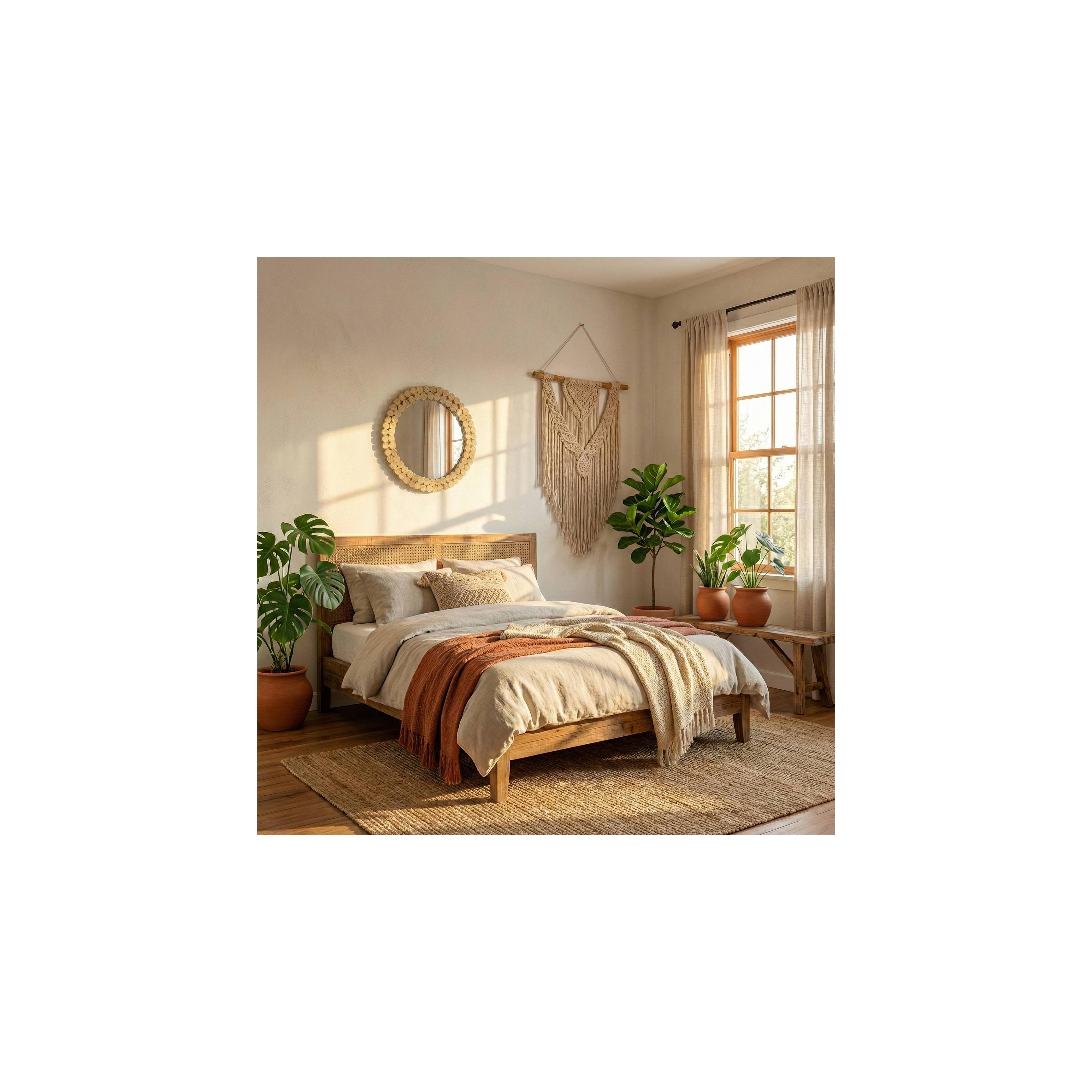 LUSTRO ŚCIENNE BOHO 36CM KLNA-MR01
