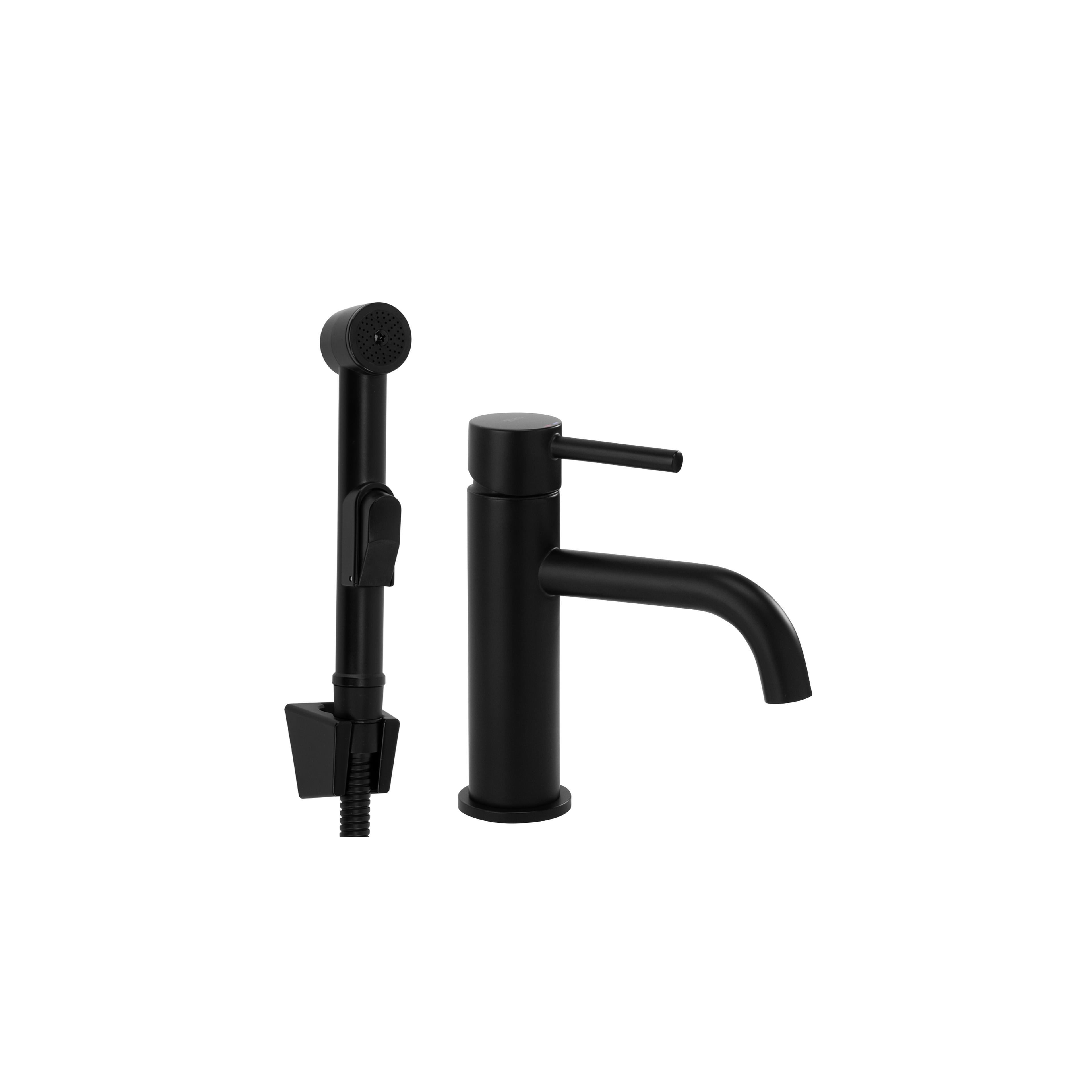 Waschtischarmatur mit Bidetta Rea Lungo Black