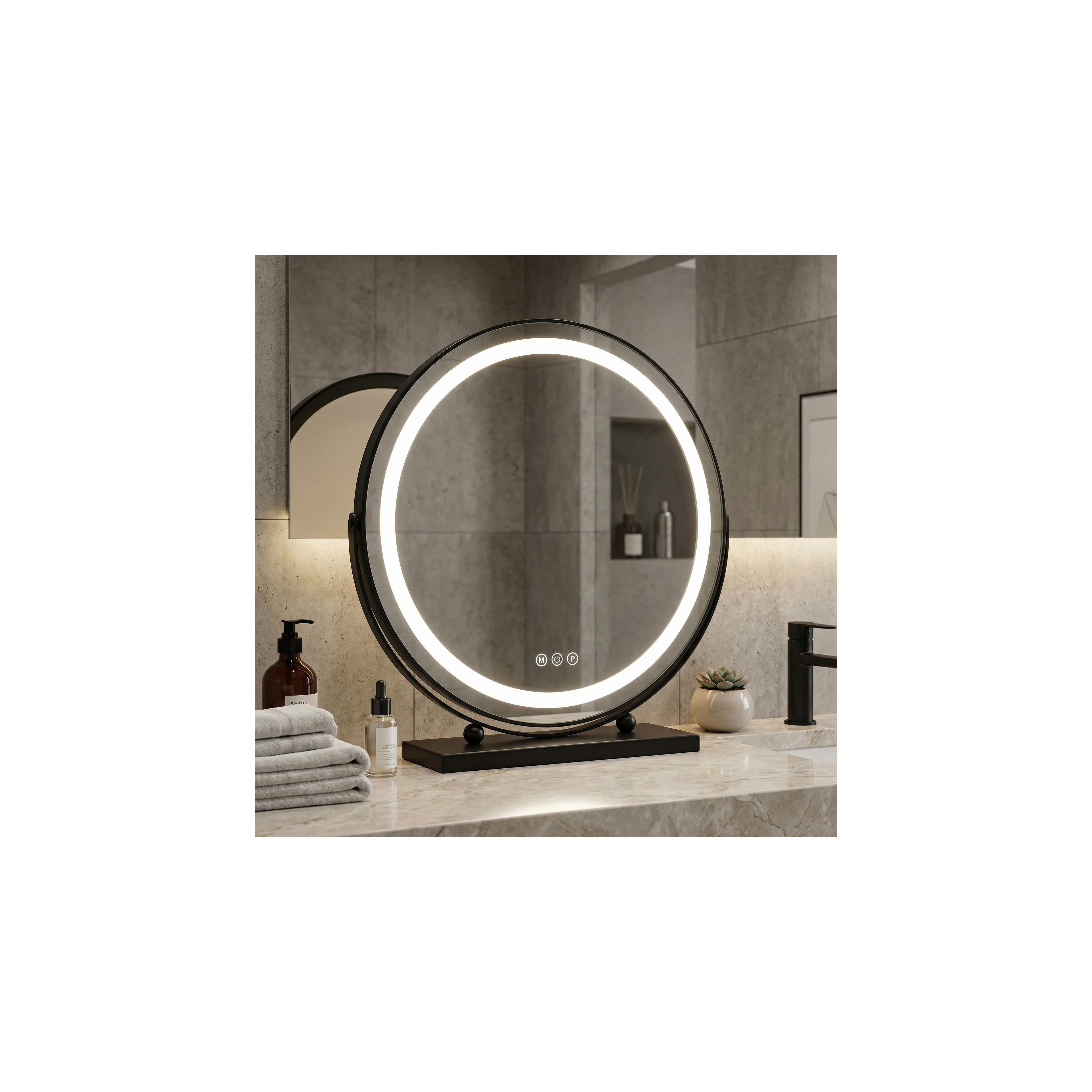 Spiegel LED MAKE-UP Black 50 cm
