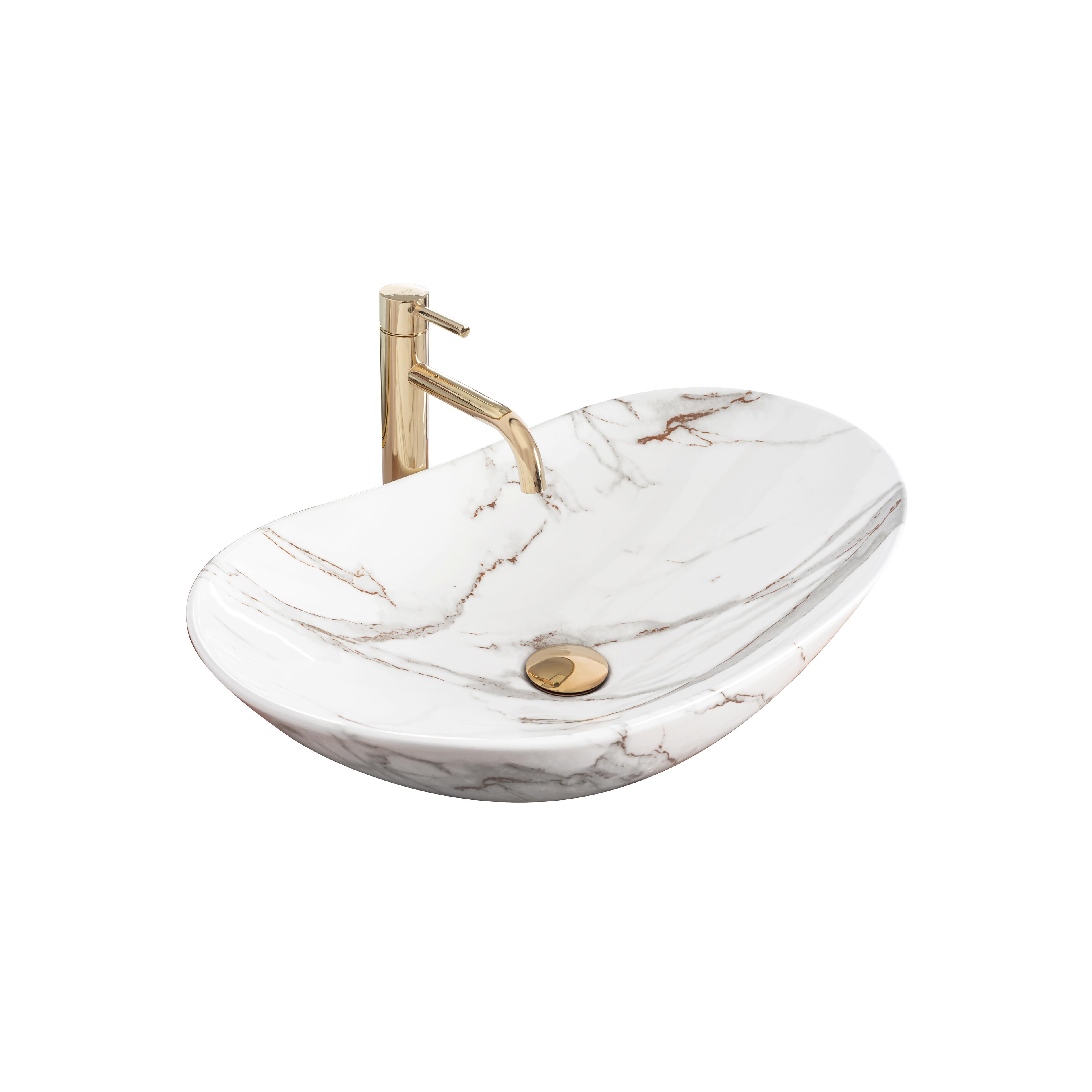 Aufsatzwaschbecken Rea Royal Shiny Aiax Marmor