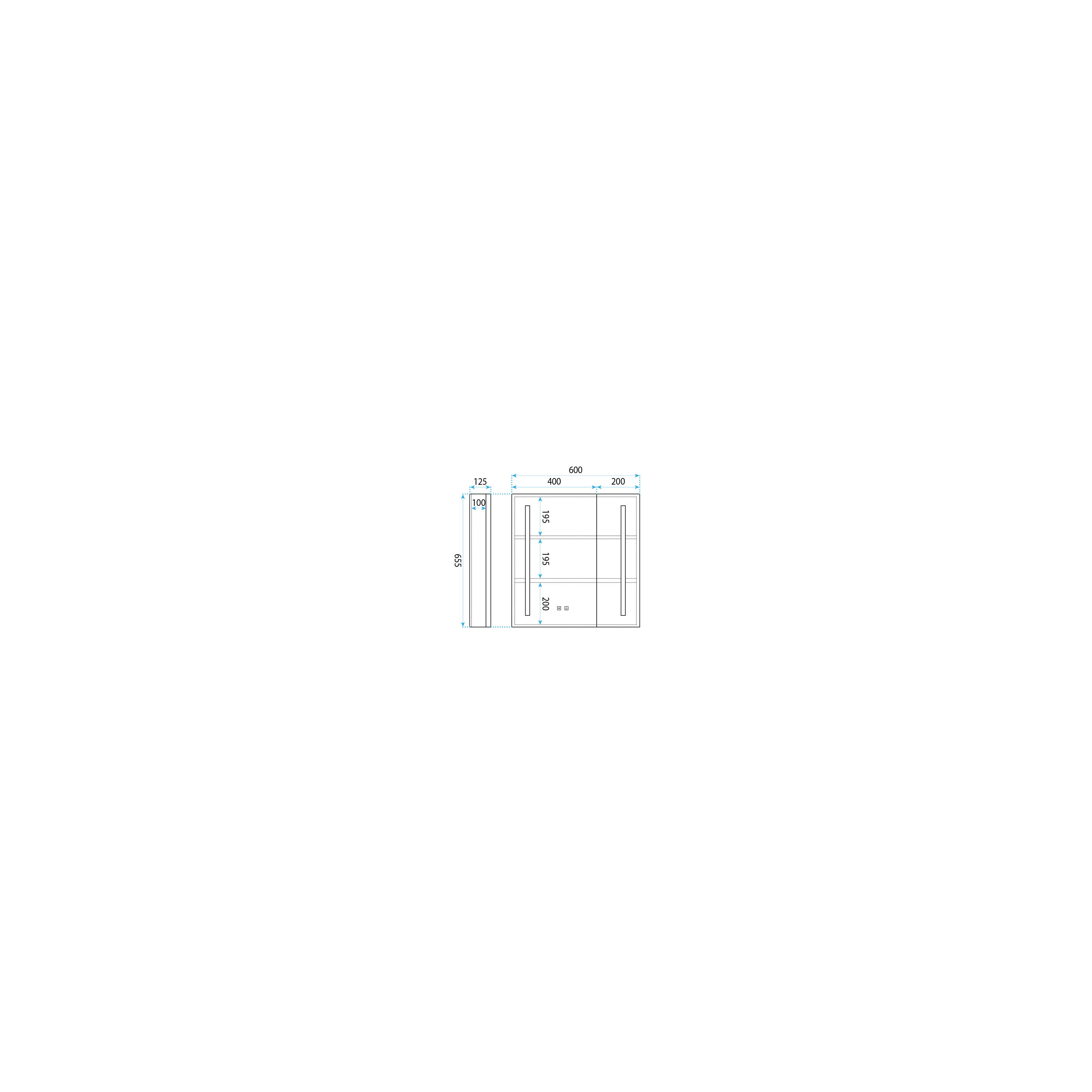 LED-Spiegelschrank M1015-60 60x65