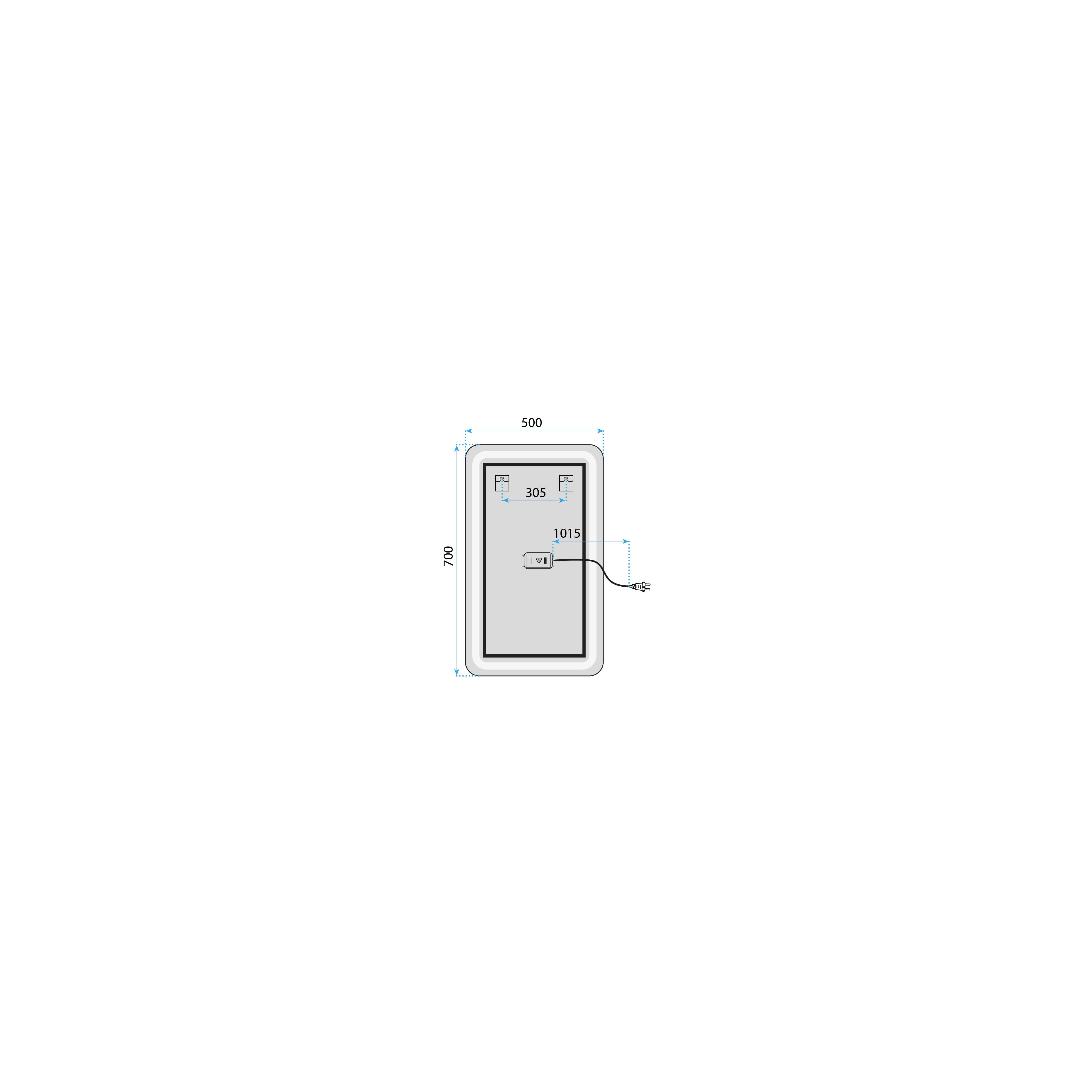 Spiegel LED MARLO 70X50