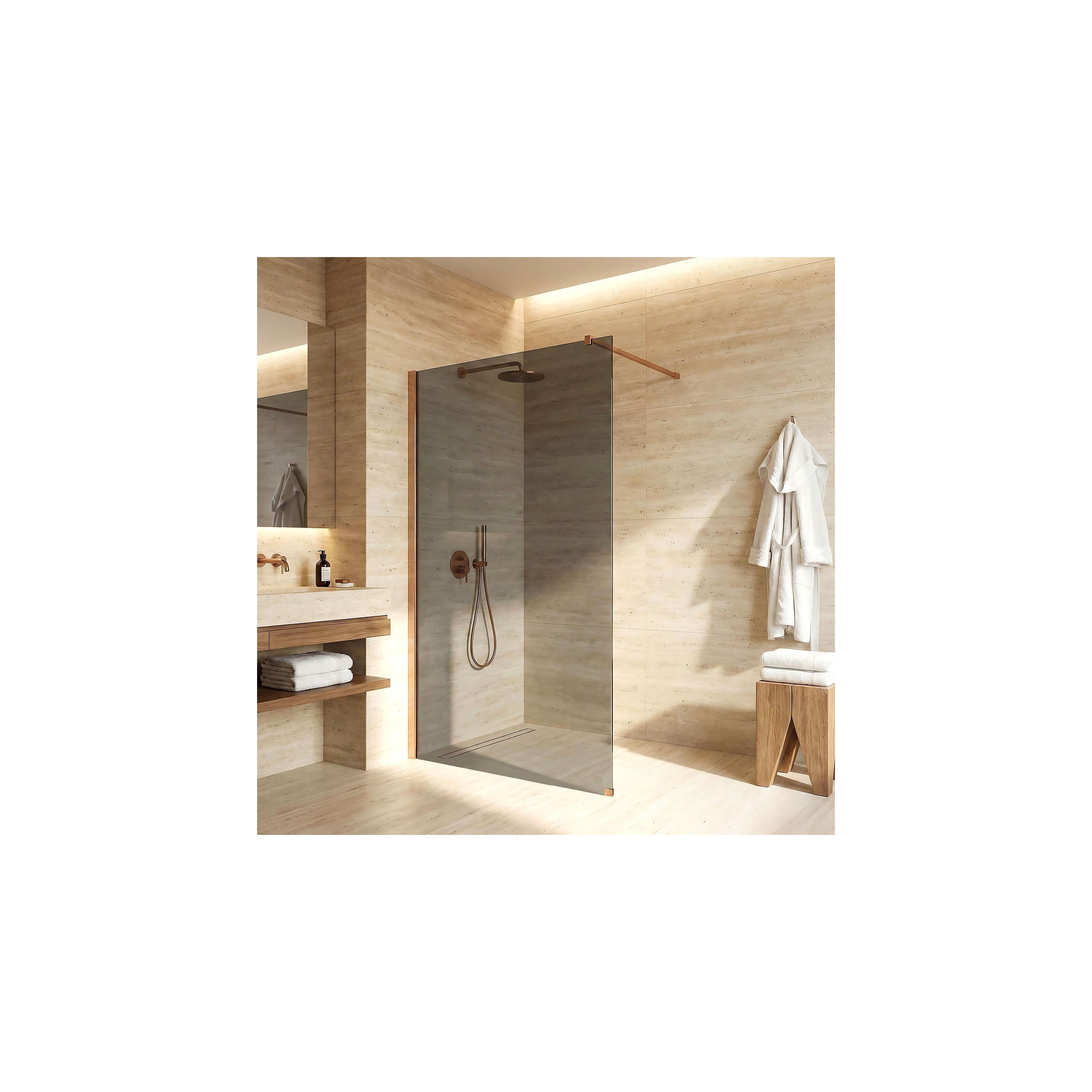 Duschwand Rea Flexi Grey / Brush Copper 140