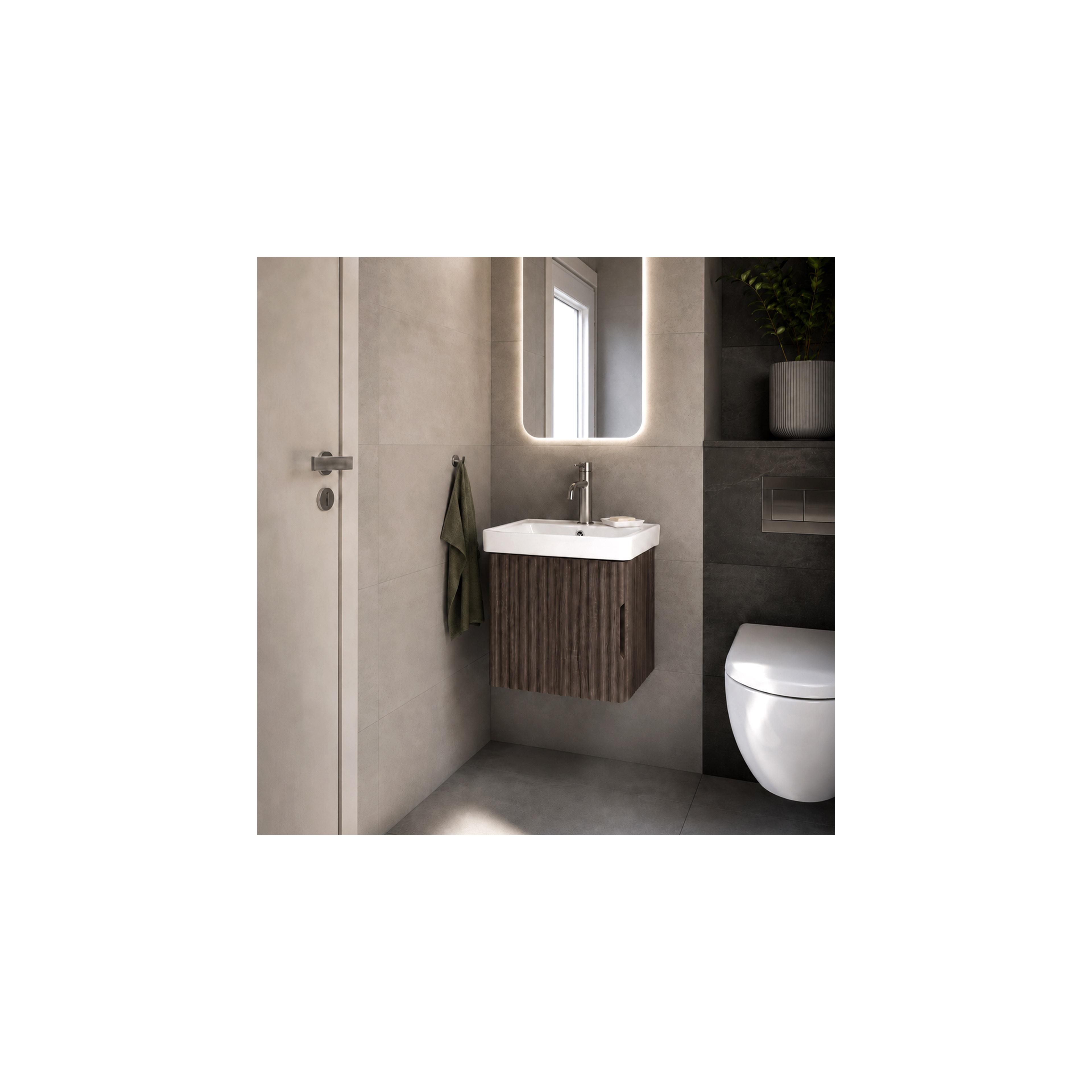 Badezimmerschrank mit Waschbecken Rea DB85-50-1 Dark 50cm