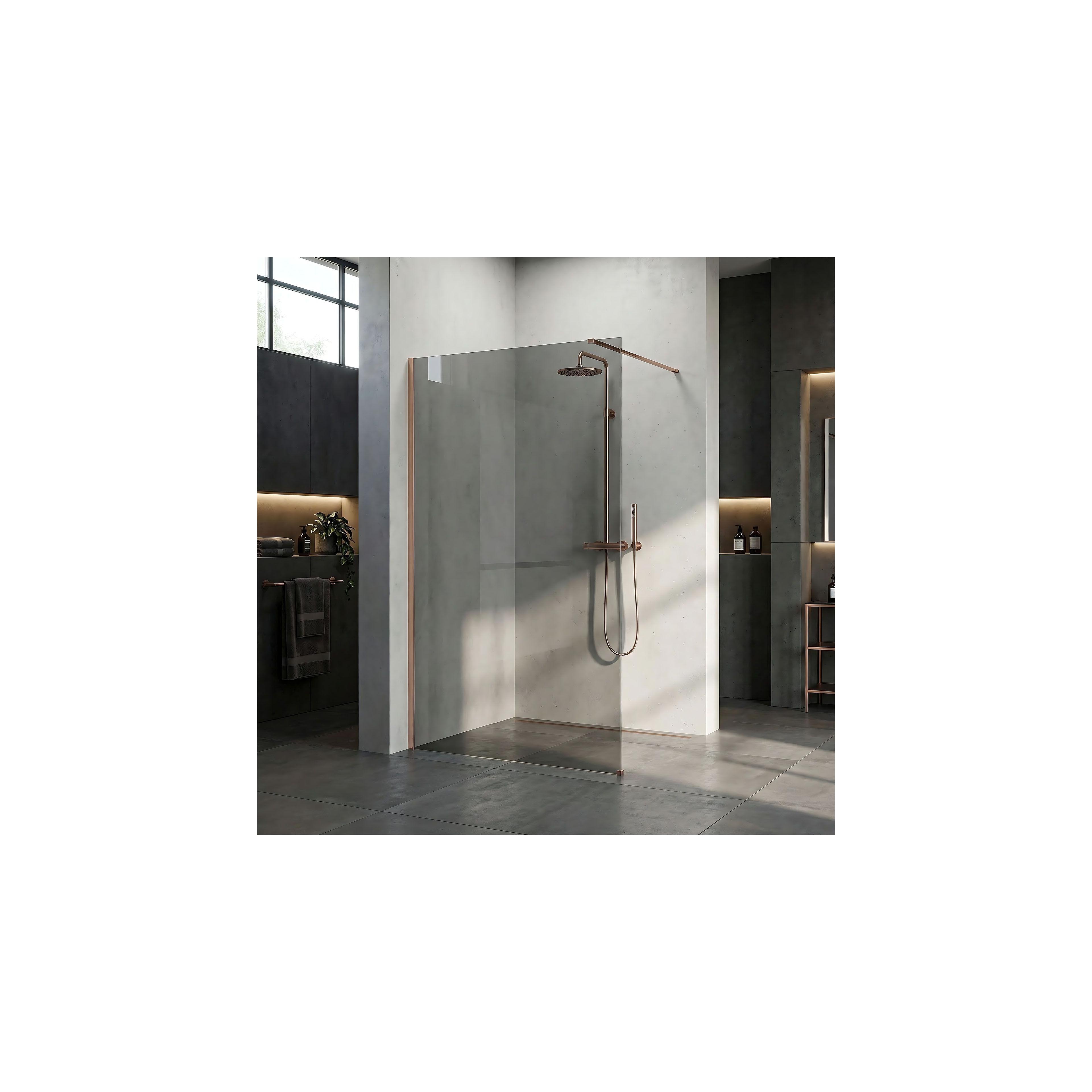 Duschwand Rea Flexi Grey / Brush Copper 140
