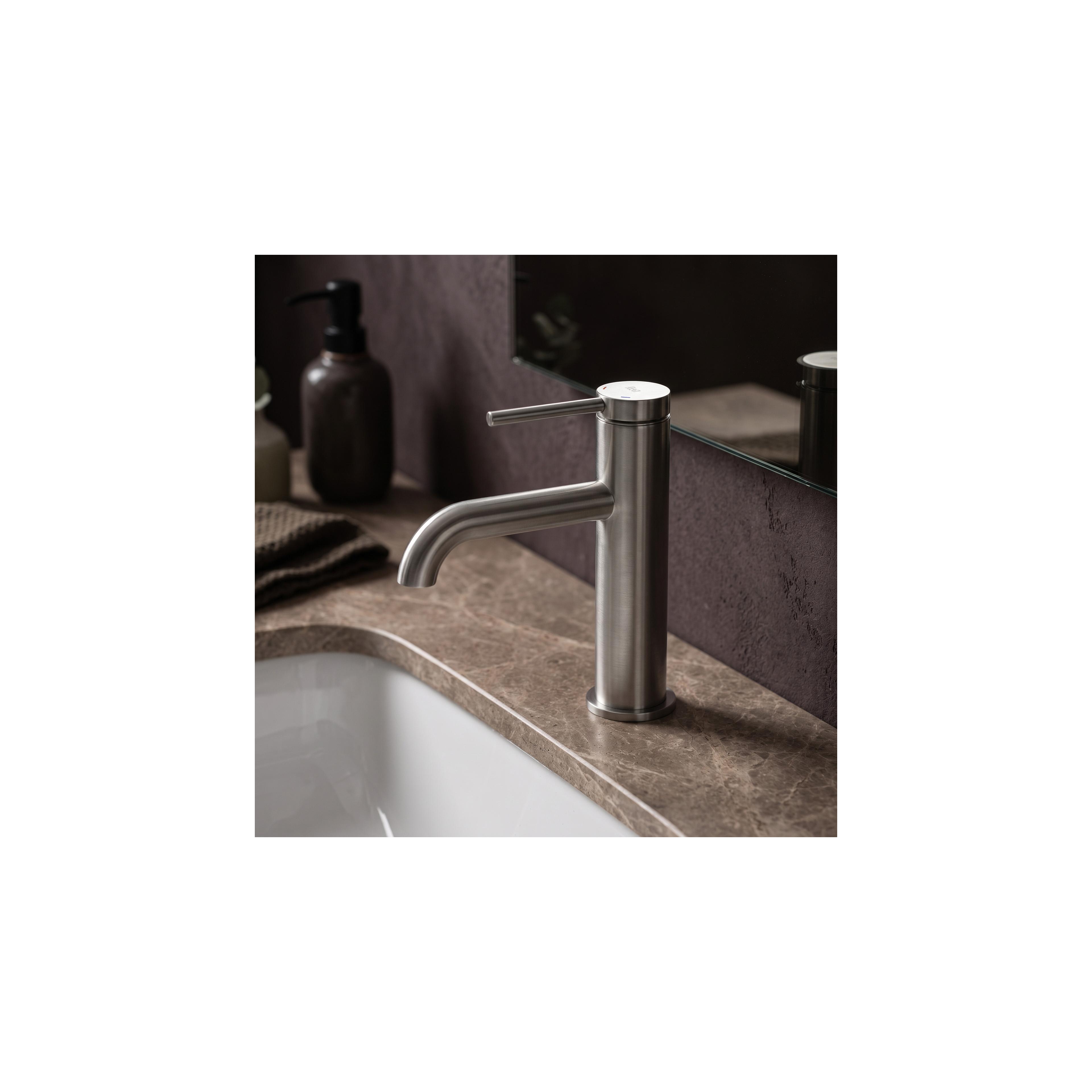 Waschbeckenarmatur Rea Spot Brush Nickel Low