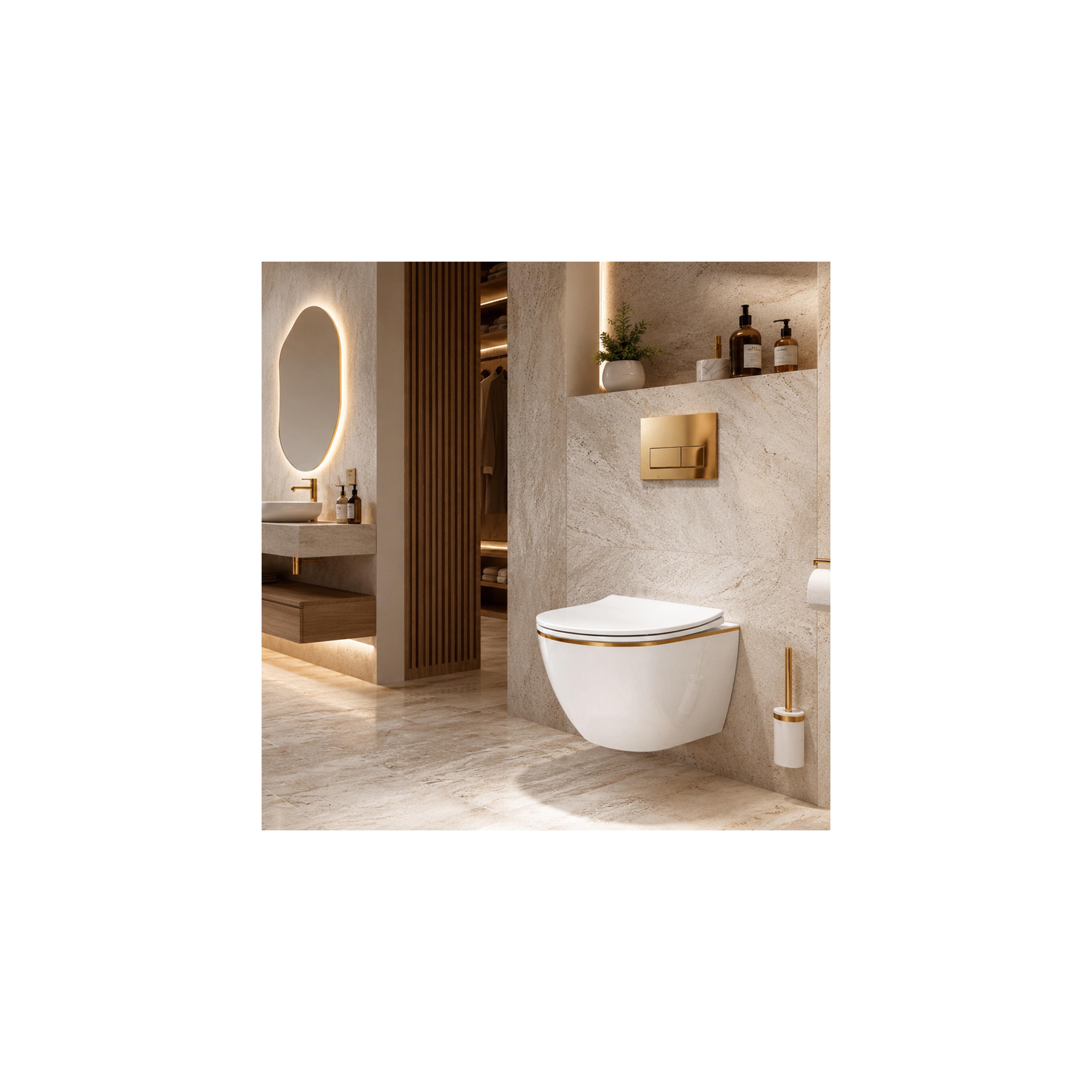 WC Schüssel Randlos Rea Carlo Mini Tornado NF GOLD EDGE