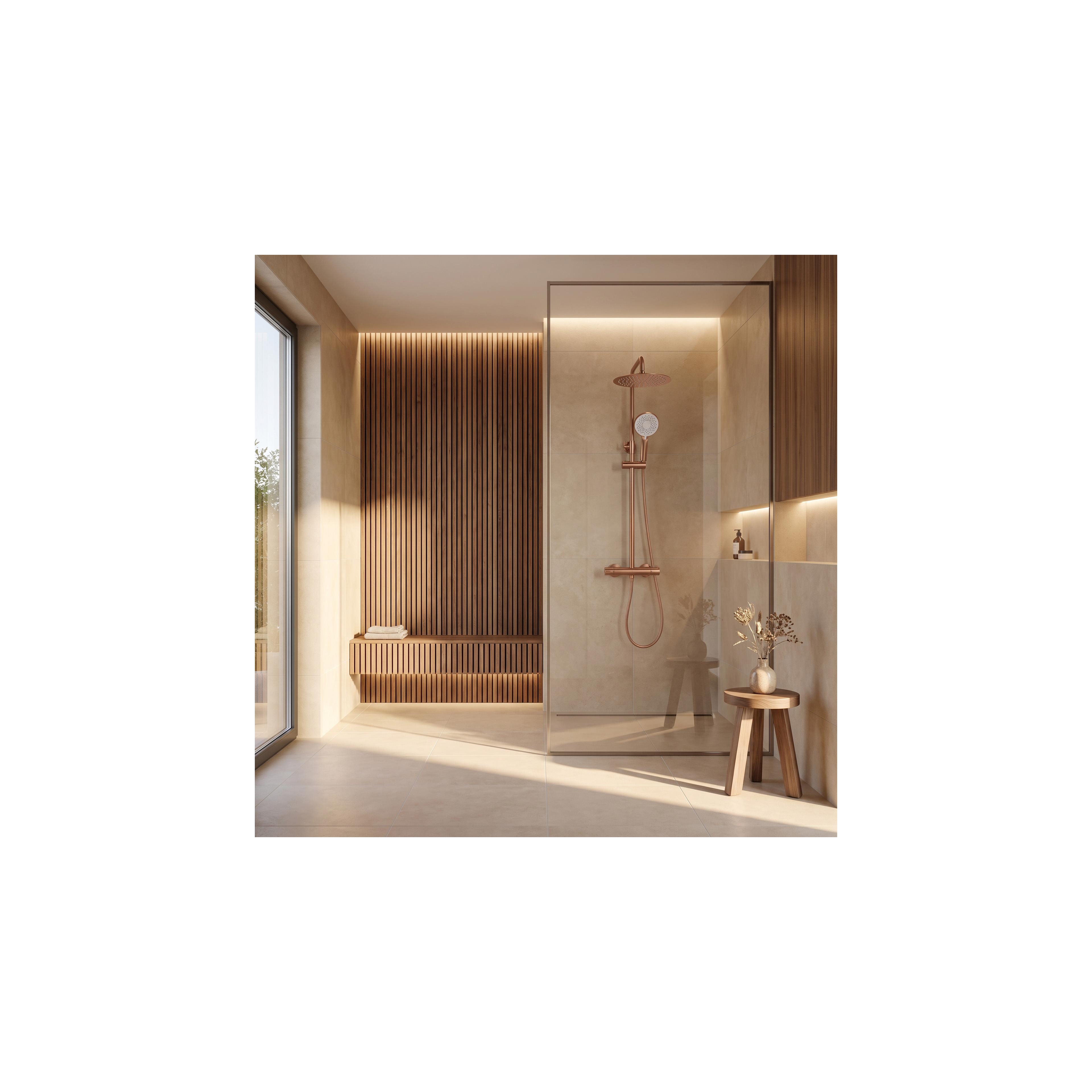 Kit de douche avec thermostat Drop Brush Copper