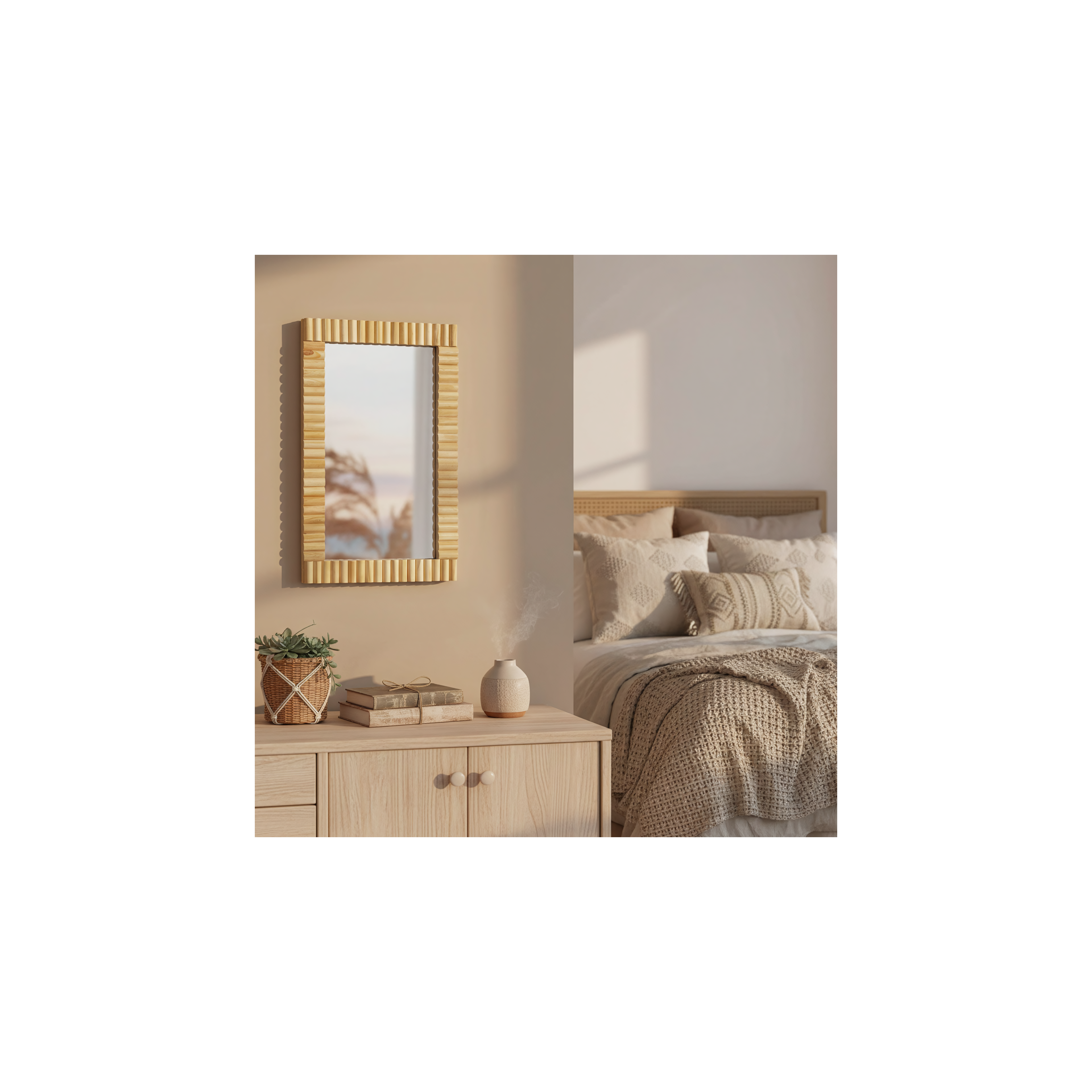 Boho-Wandspiegel 55CM KLNA-MR01