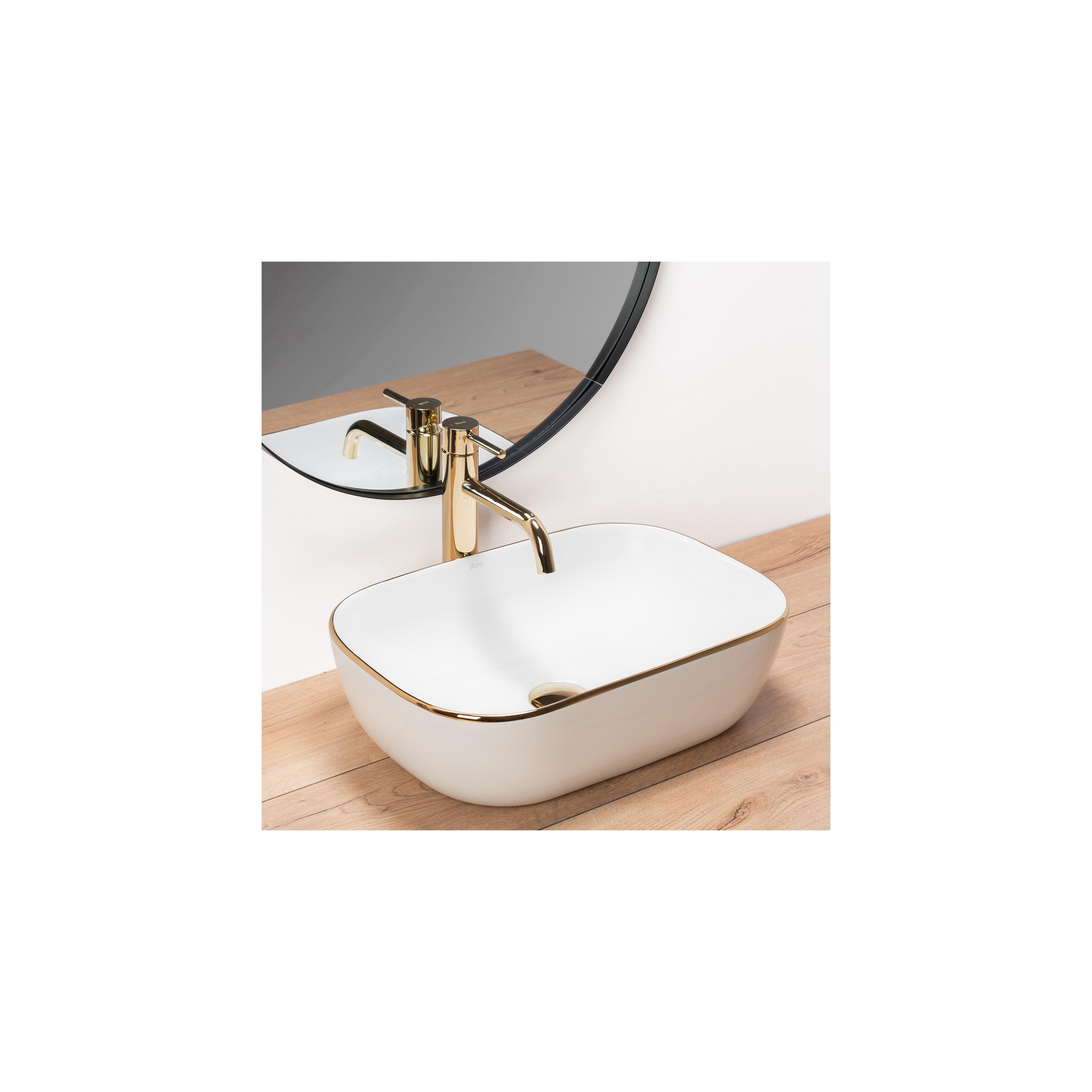 Countertop Basin Rea Belinda Gold Edge
