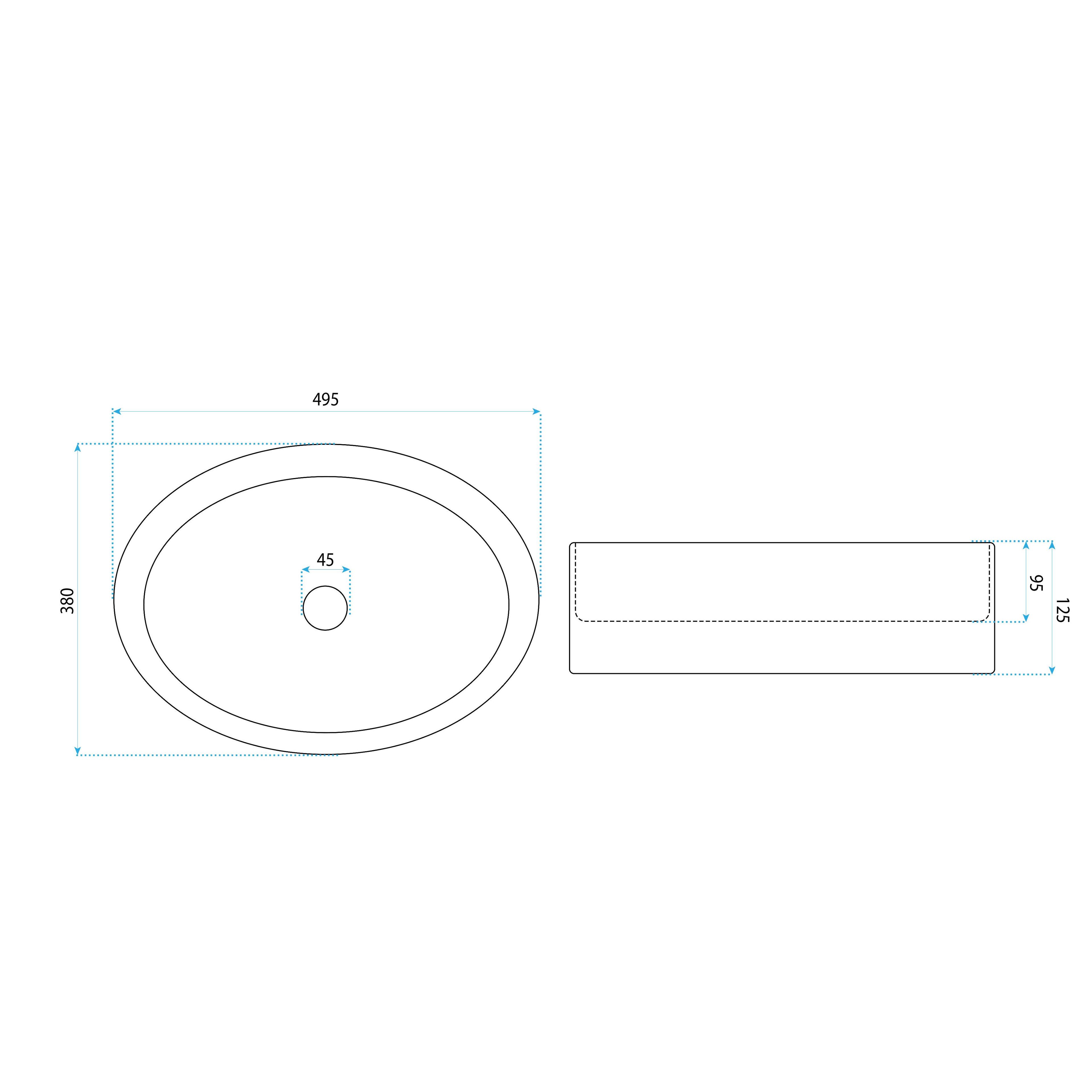 Countertop washbasin REA Mirella Transparent