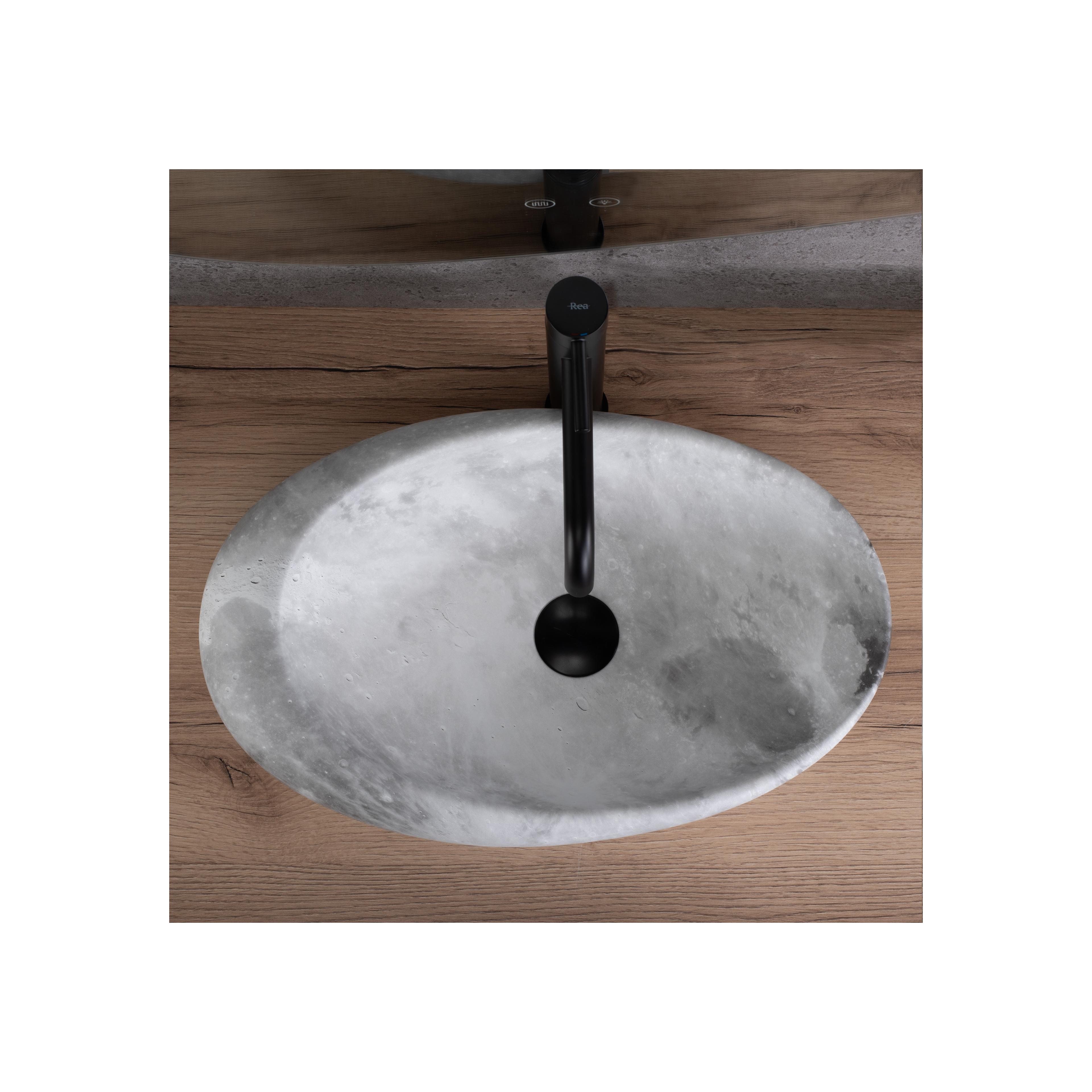 Lavabo sobre encimera Rea Roxy C Stone L.GREY
