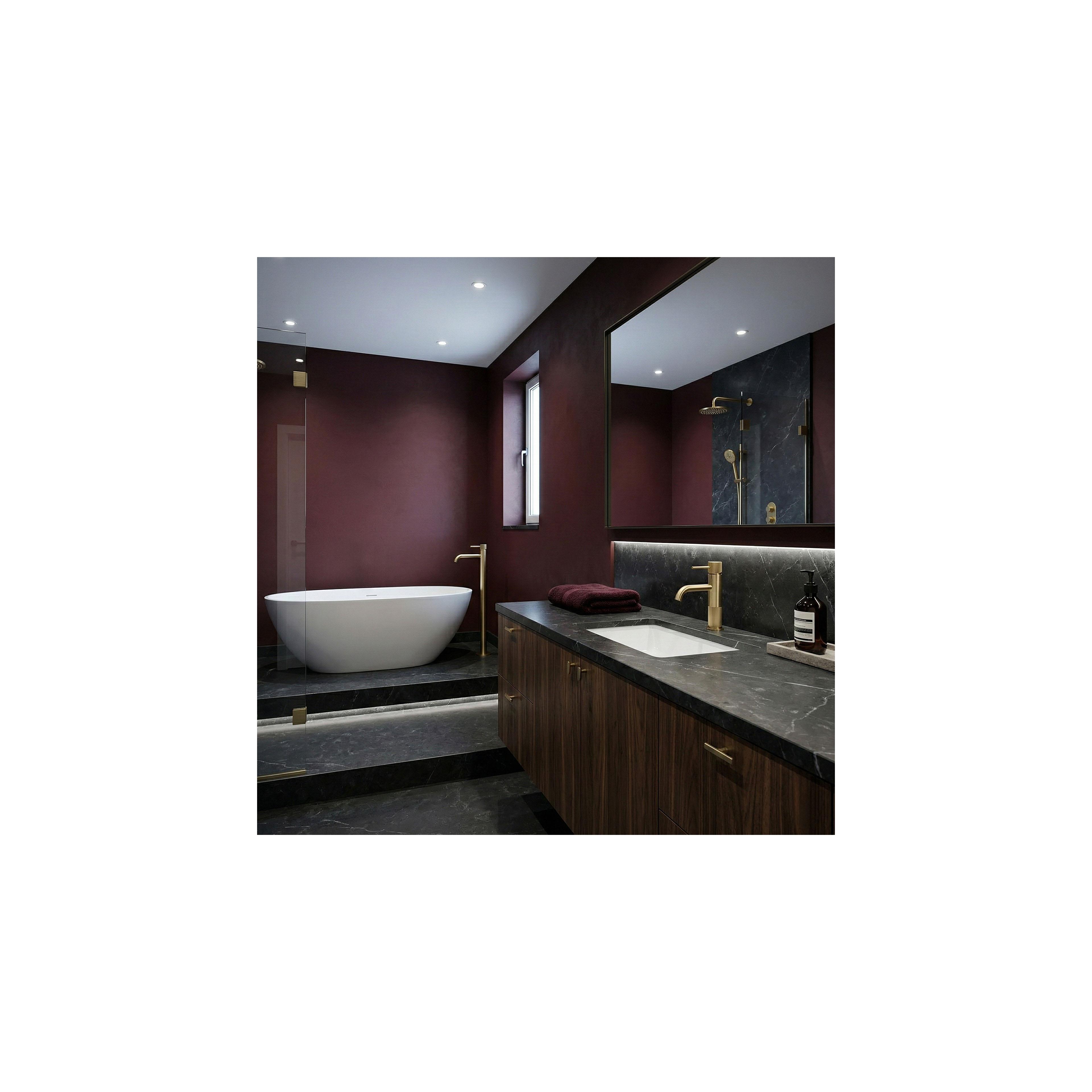 Waschbeckenarmatur Rea Lungo Stripe Brush Gold Low