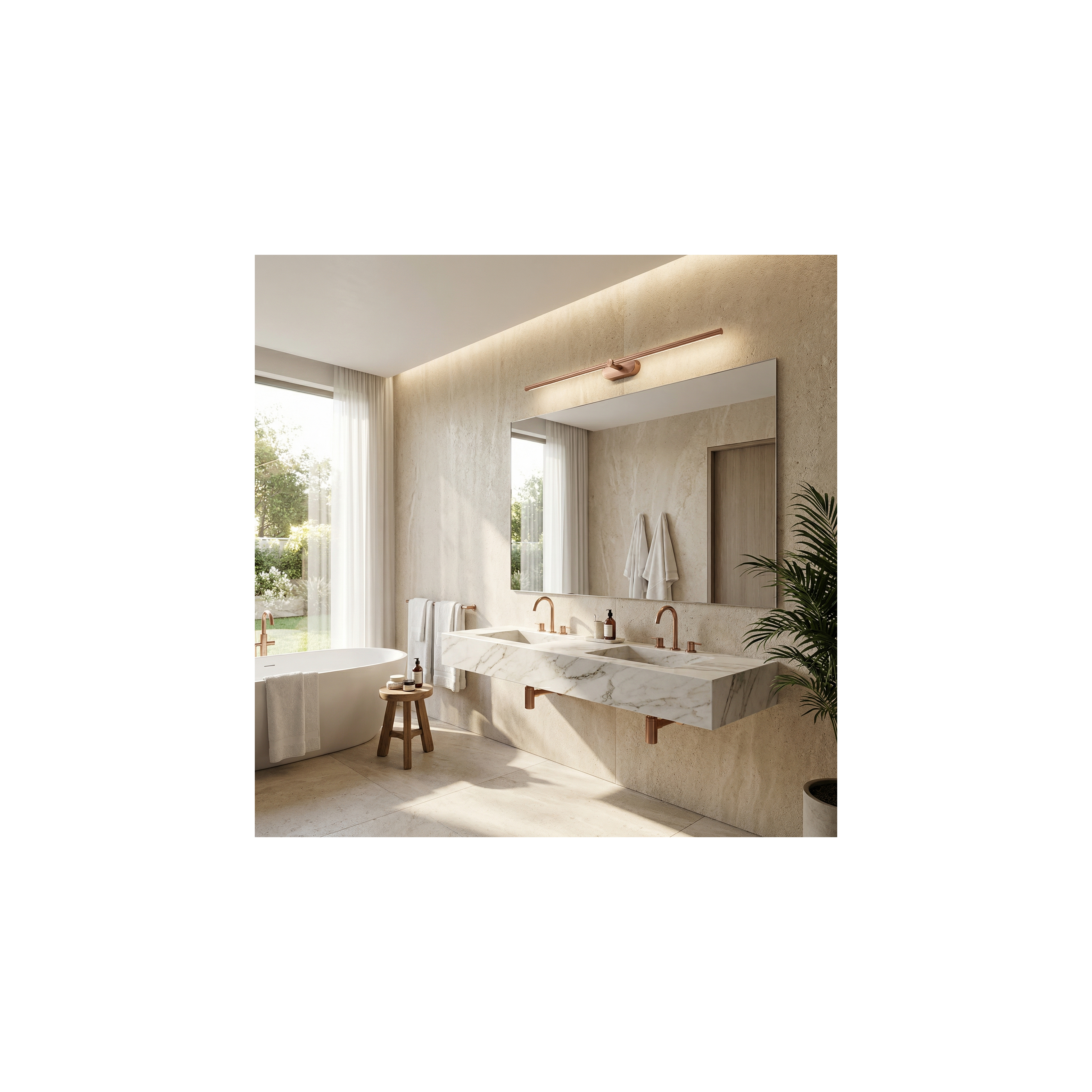 Bad LED-Wandleuchte APP1897-1W 80 cm BRUSH COPPER