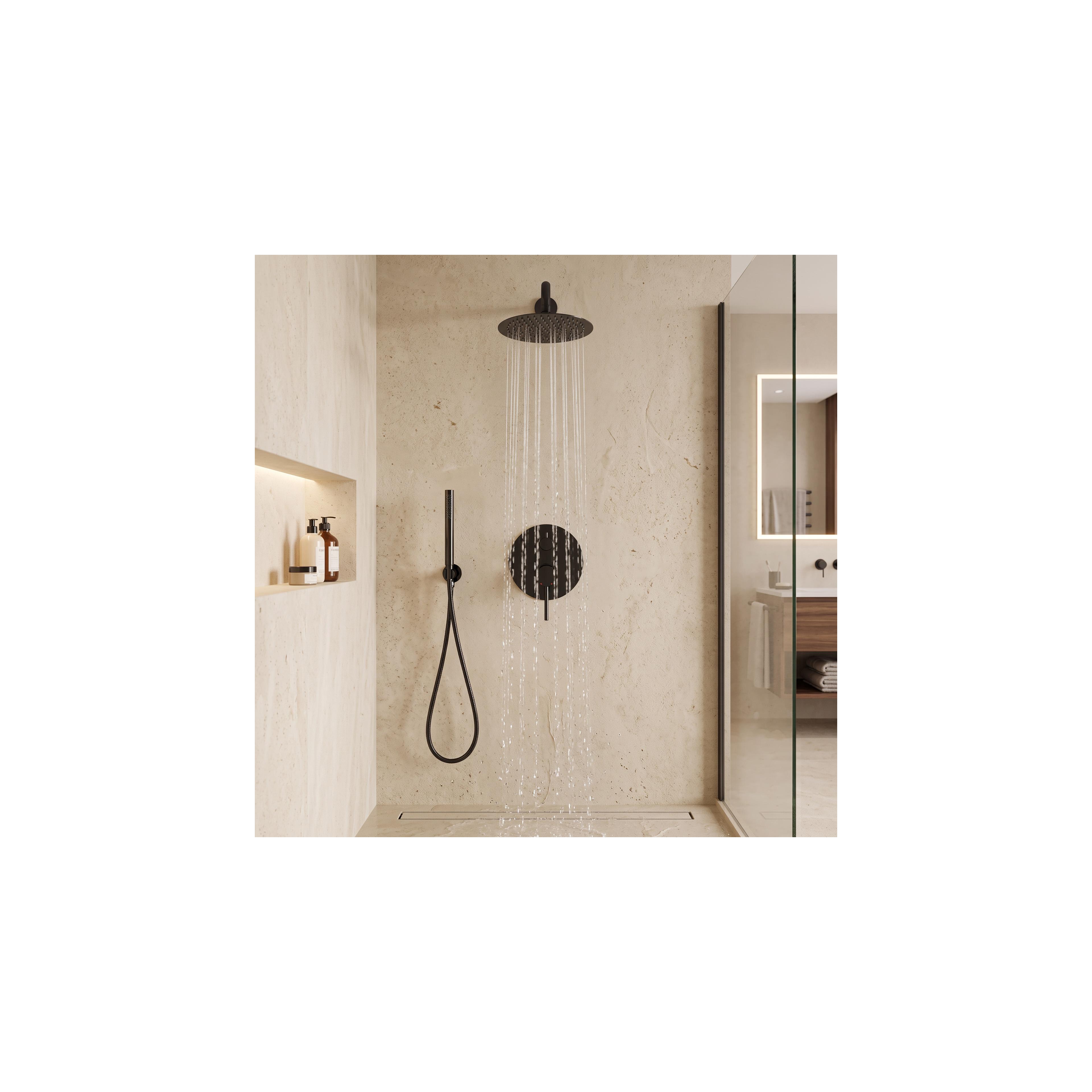 Kit de douche encastré REA Lungo Black Metallic + BOX