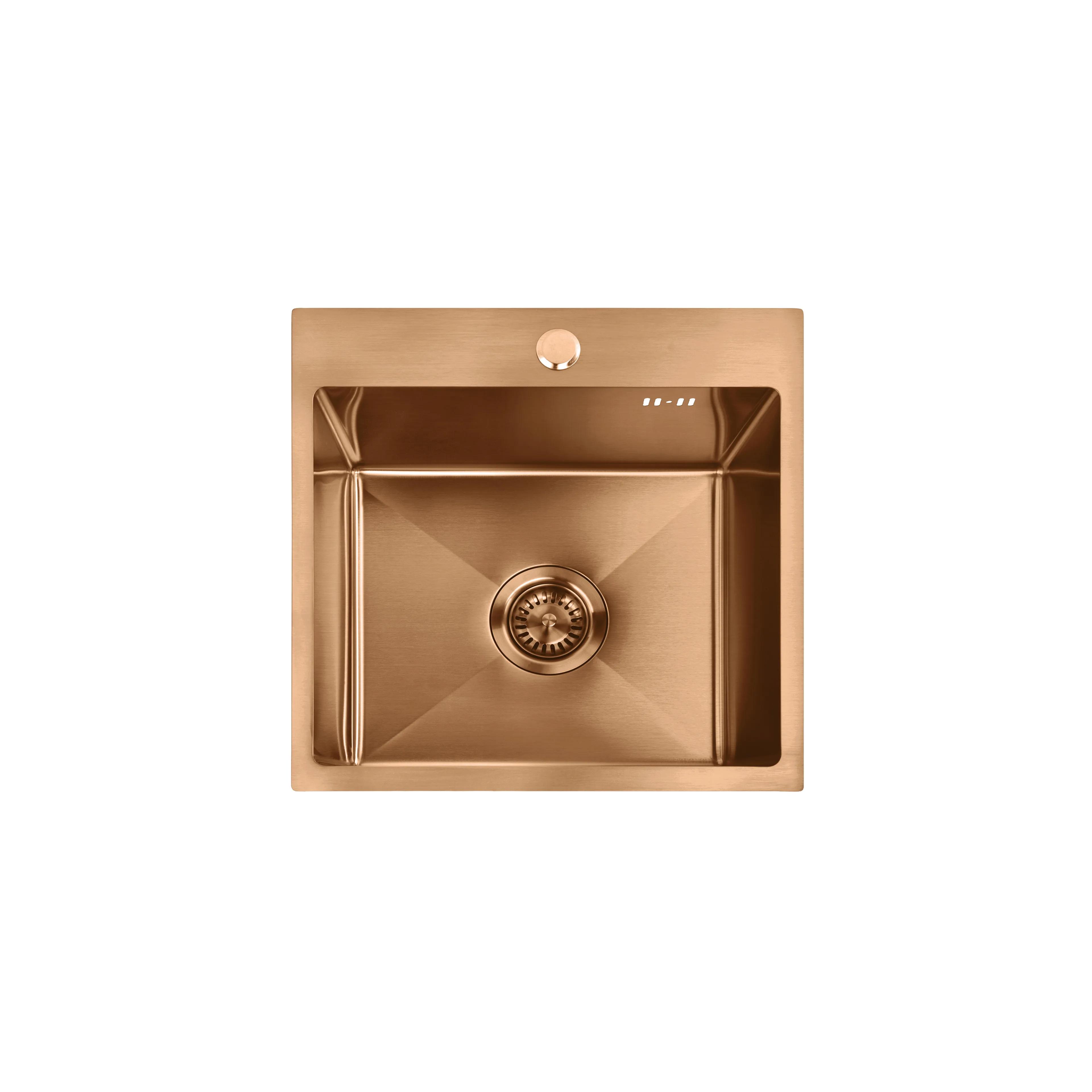Diskbänk i stål med tillbehörsset 3 delar REA Leo 40 Brush Copper