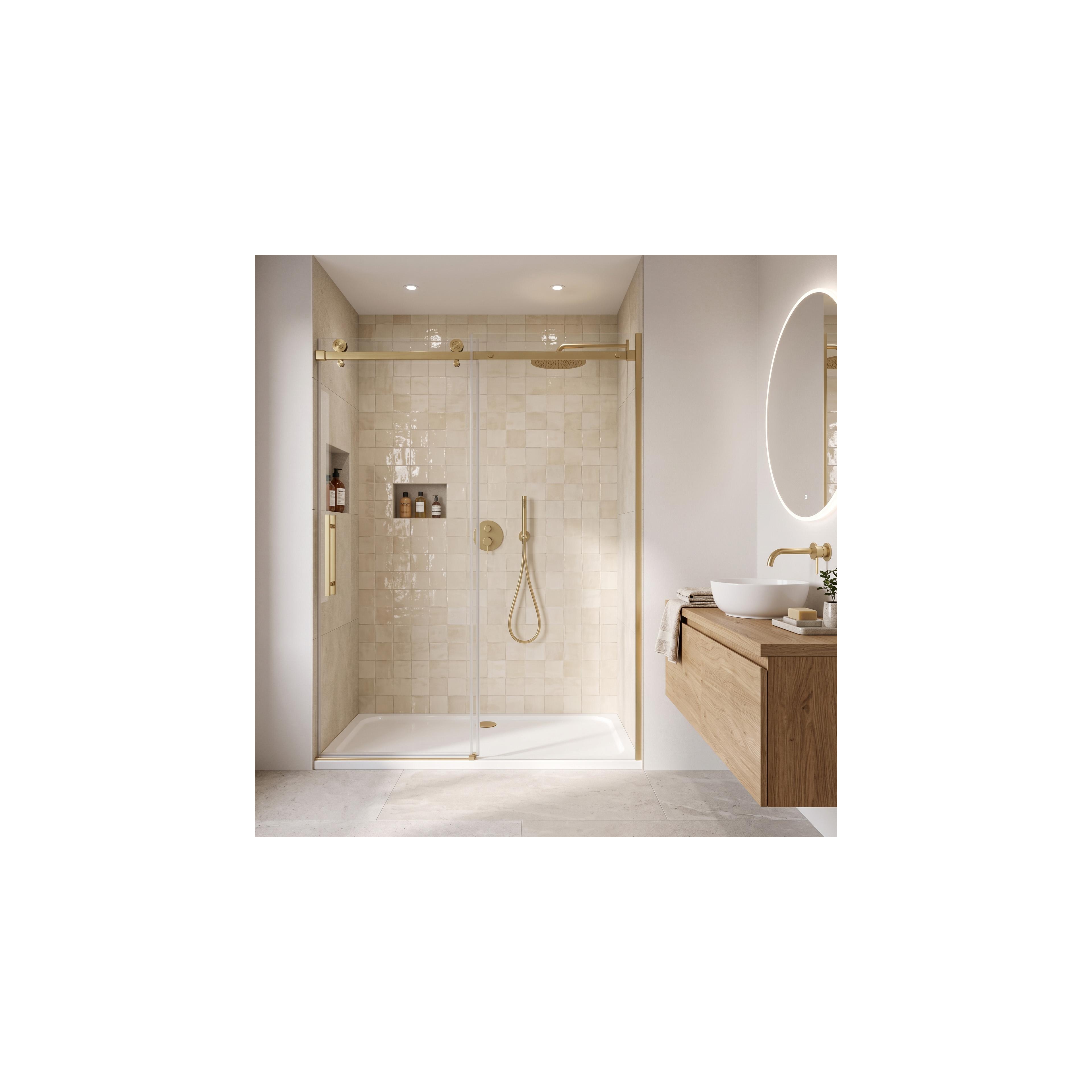 Akrylbrost dusch Rea Belmond vit 90x120 Brush Gold