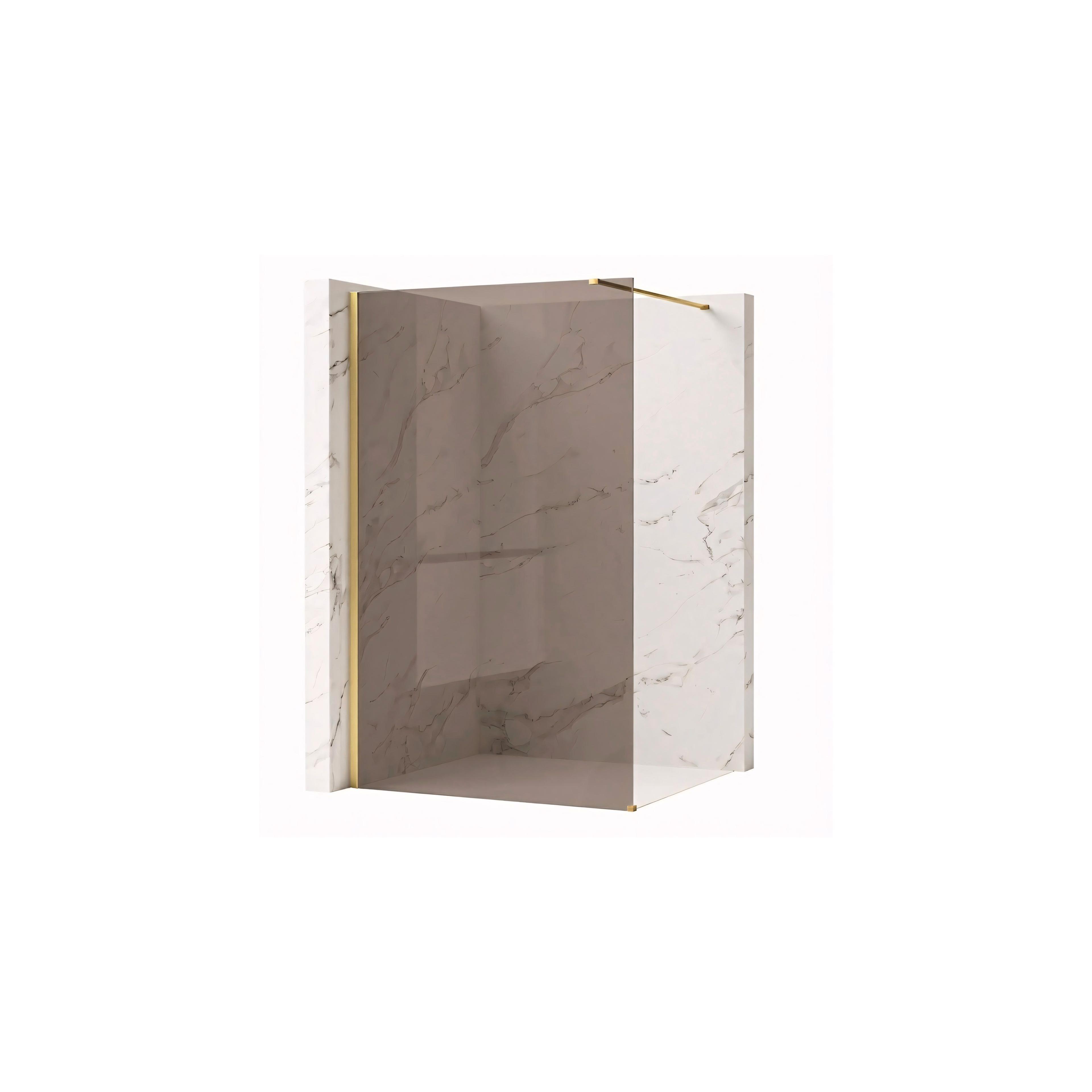 Pared de la ducha Rea Flexi Brown / Brush Gold 120