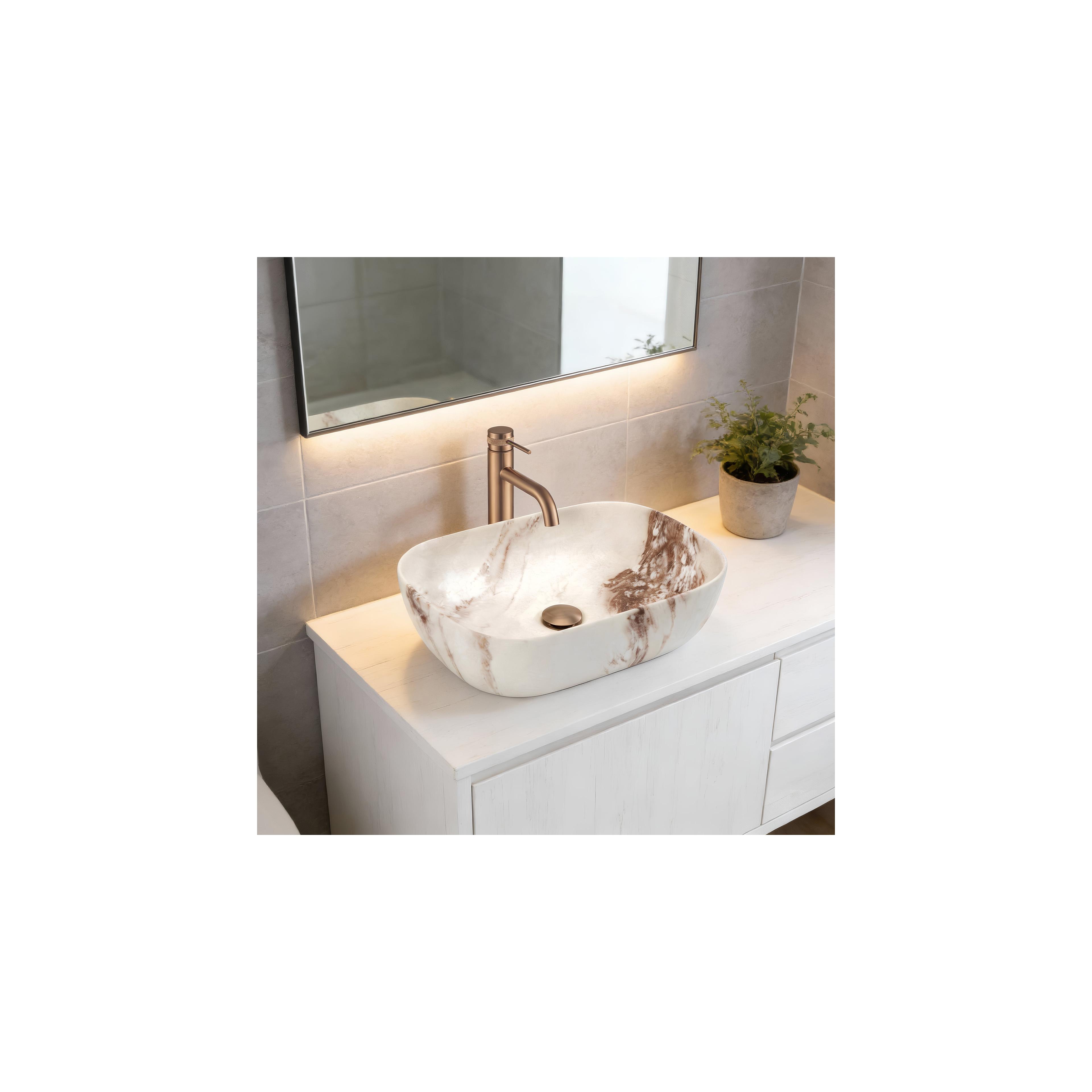 Aufsatzwaschbecken Rea Belinda Marrone Marrone Matt