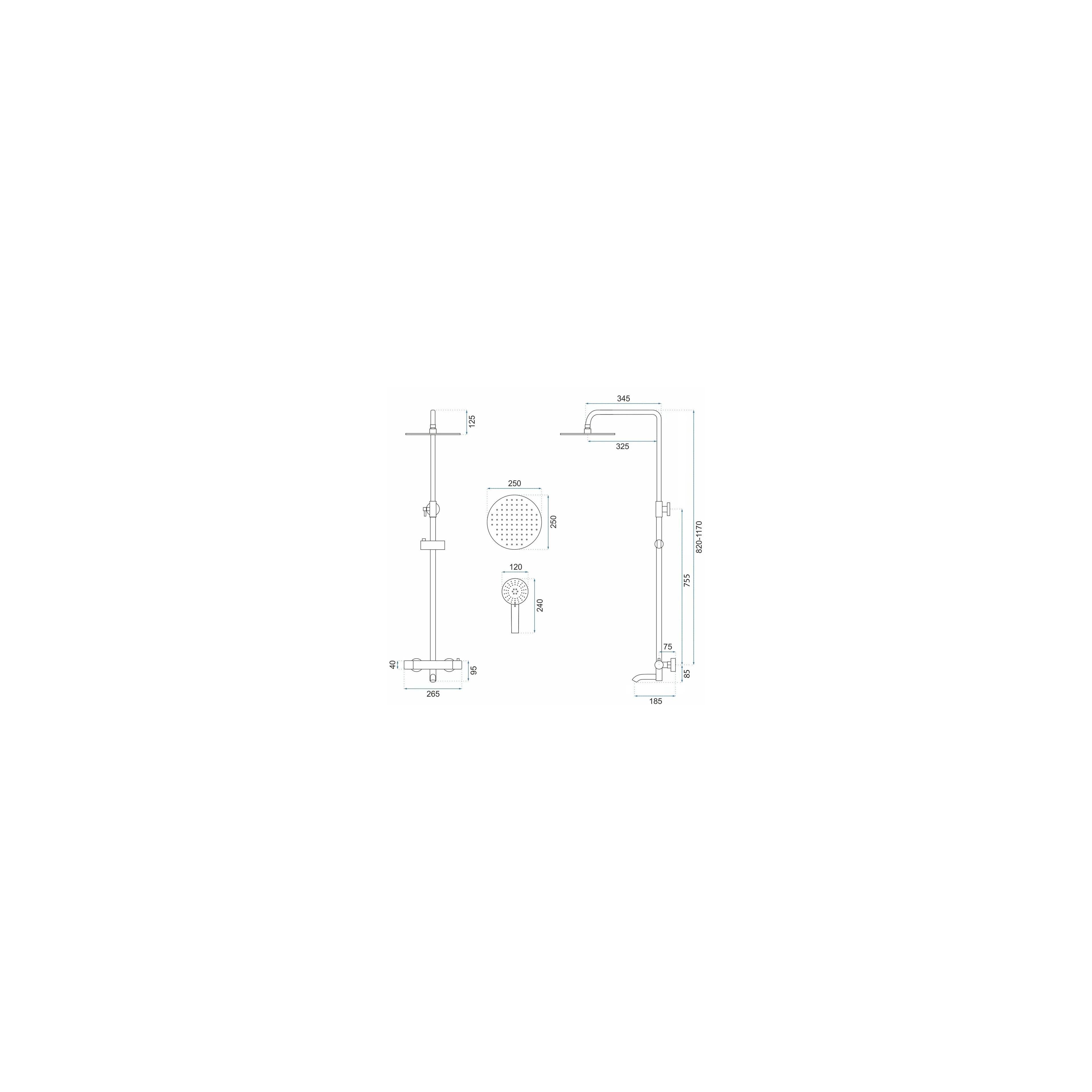 Thermostat Duschset Lungo Titan
