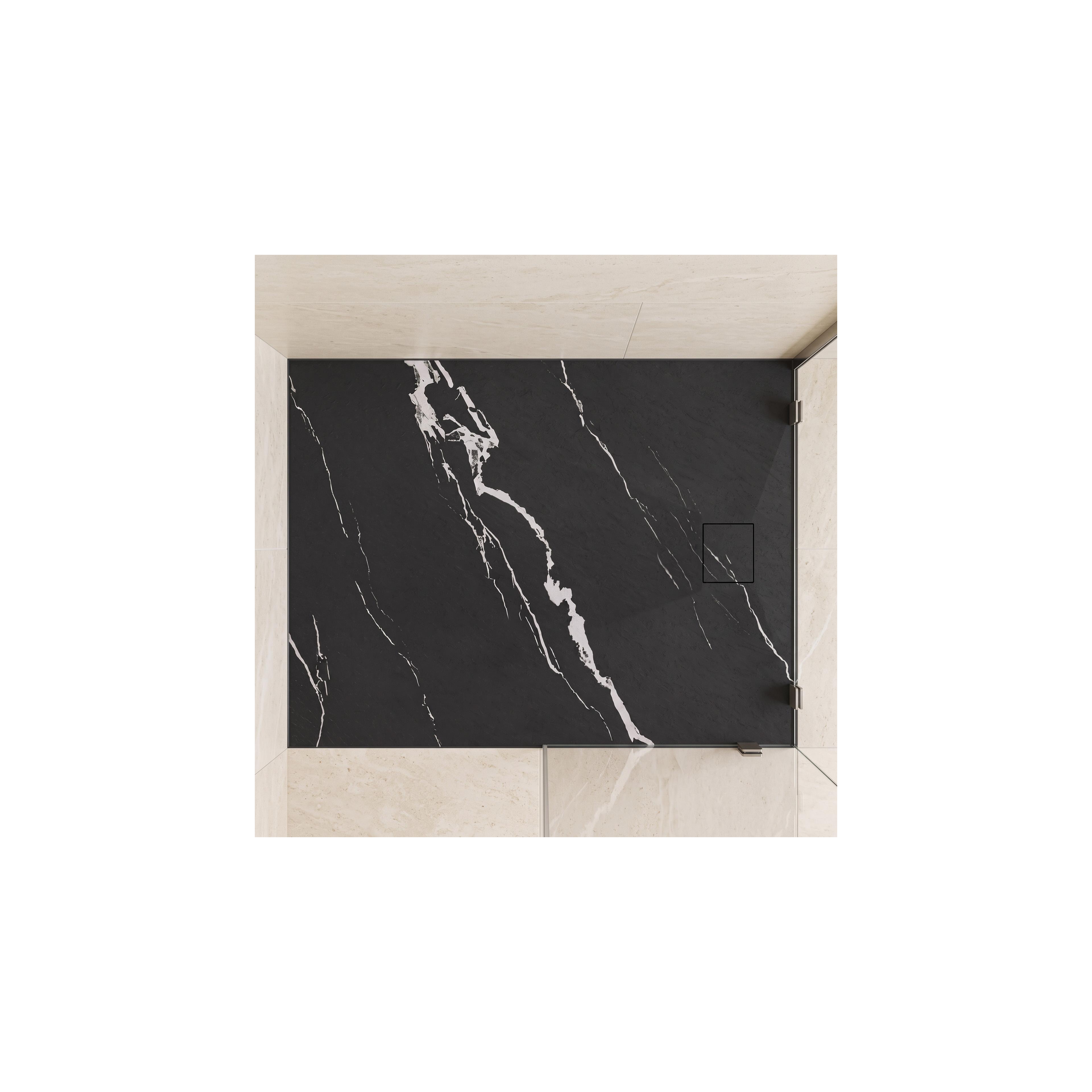 Duschtasse Magnum CARRARA BLACK 80x100