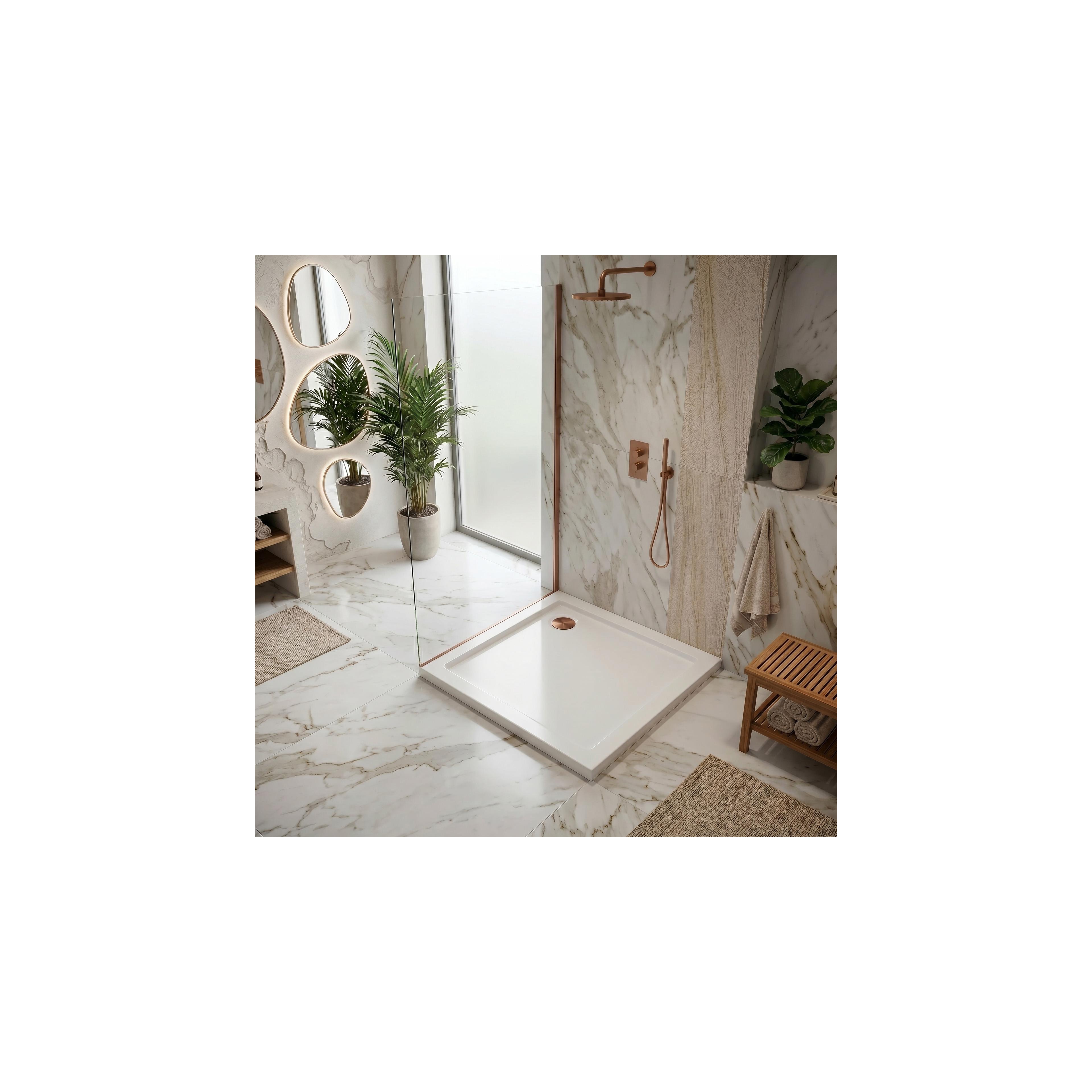 Acryl Duschwanne Rea Belmond White 90x90 Brush Copper