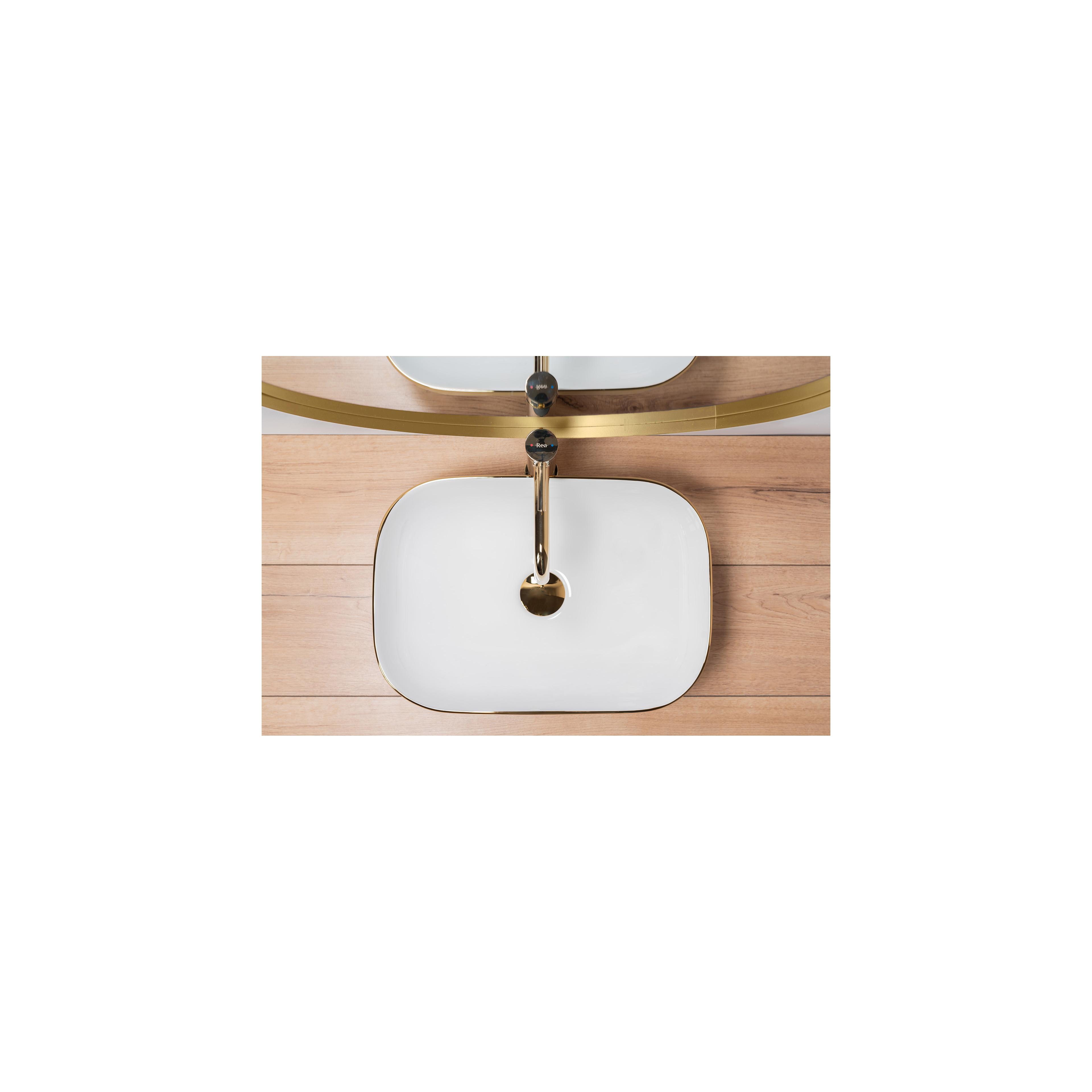 Aufsatzwaschbecken Rea Belinda White GOLD BRUSH