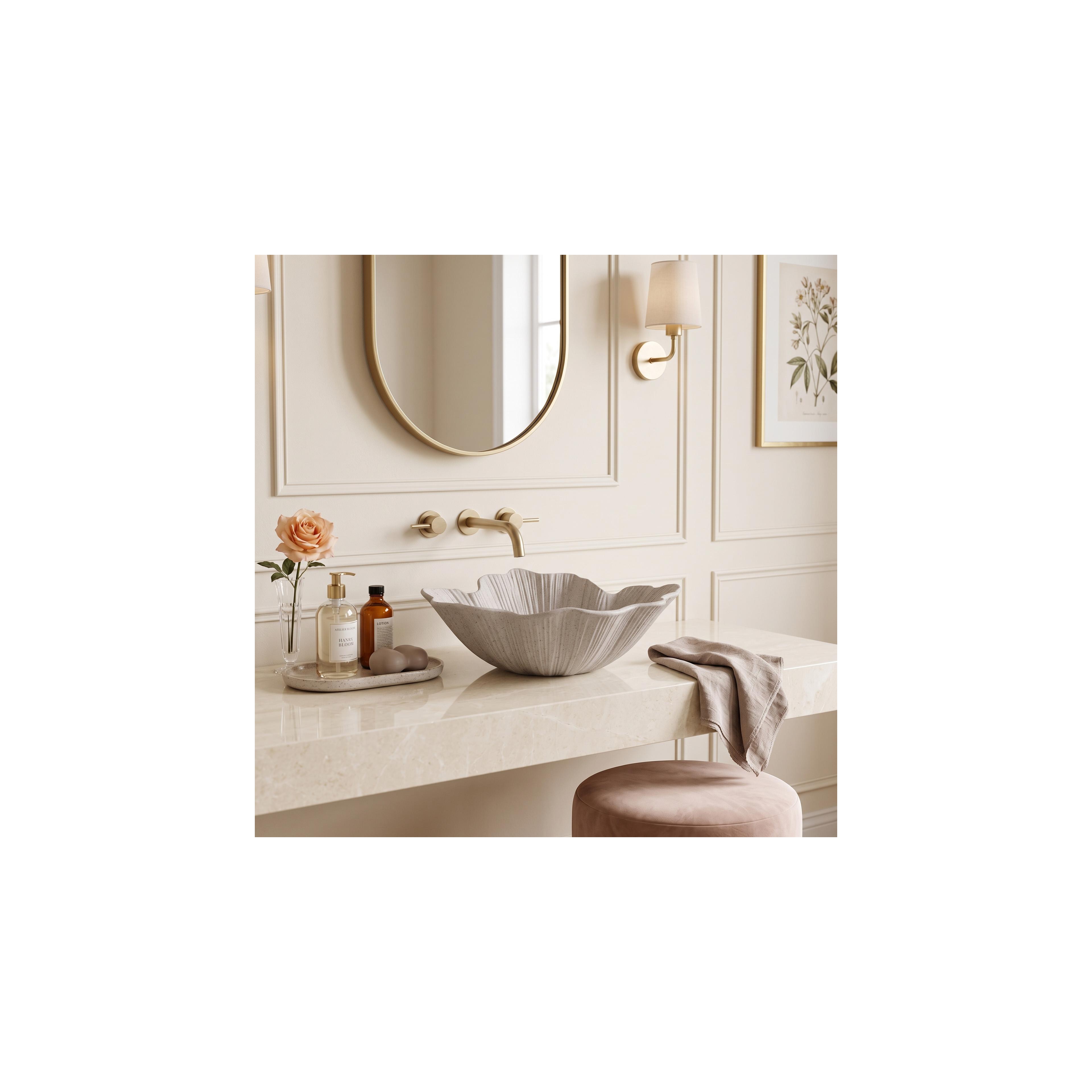 Aufsatzwaschbecken Rea Flower Beige