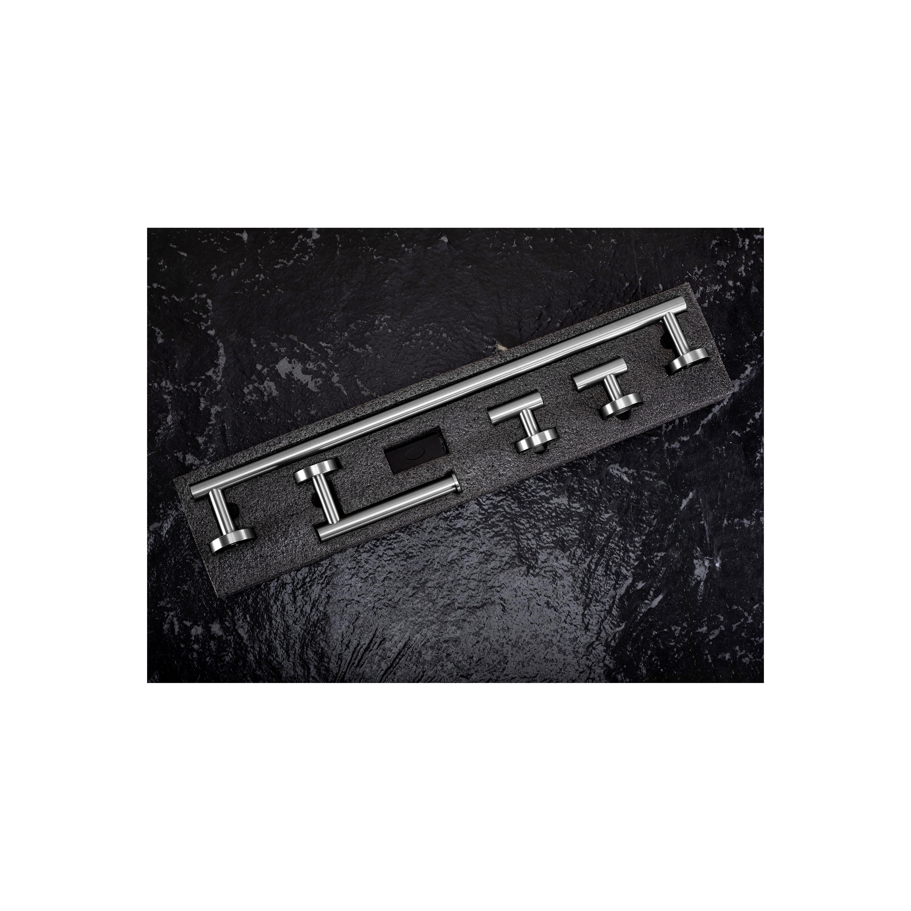 Badezimmer-Accessoire-Set Ari Brush Nickel 4-teilig