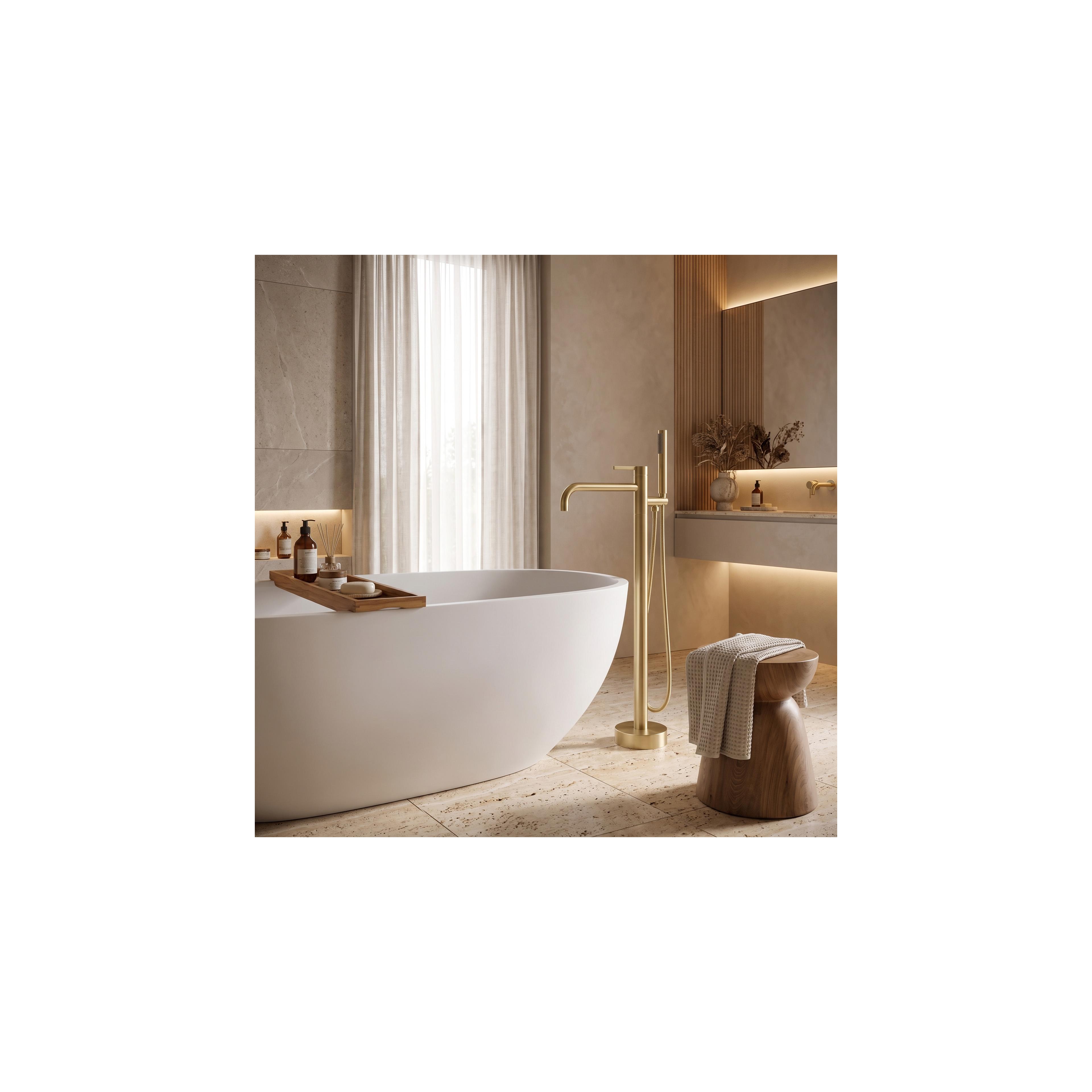 Freistehende Badewannenarmatur Rea Foster Brush Gold
