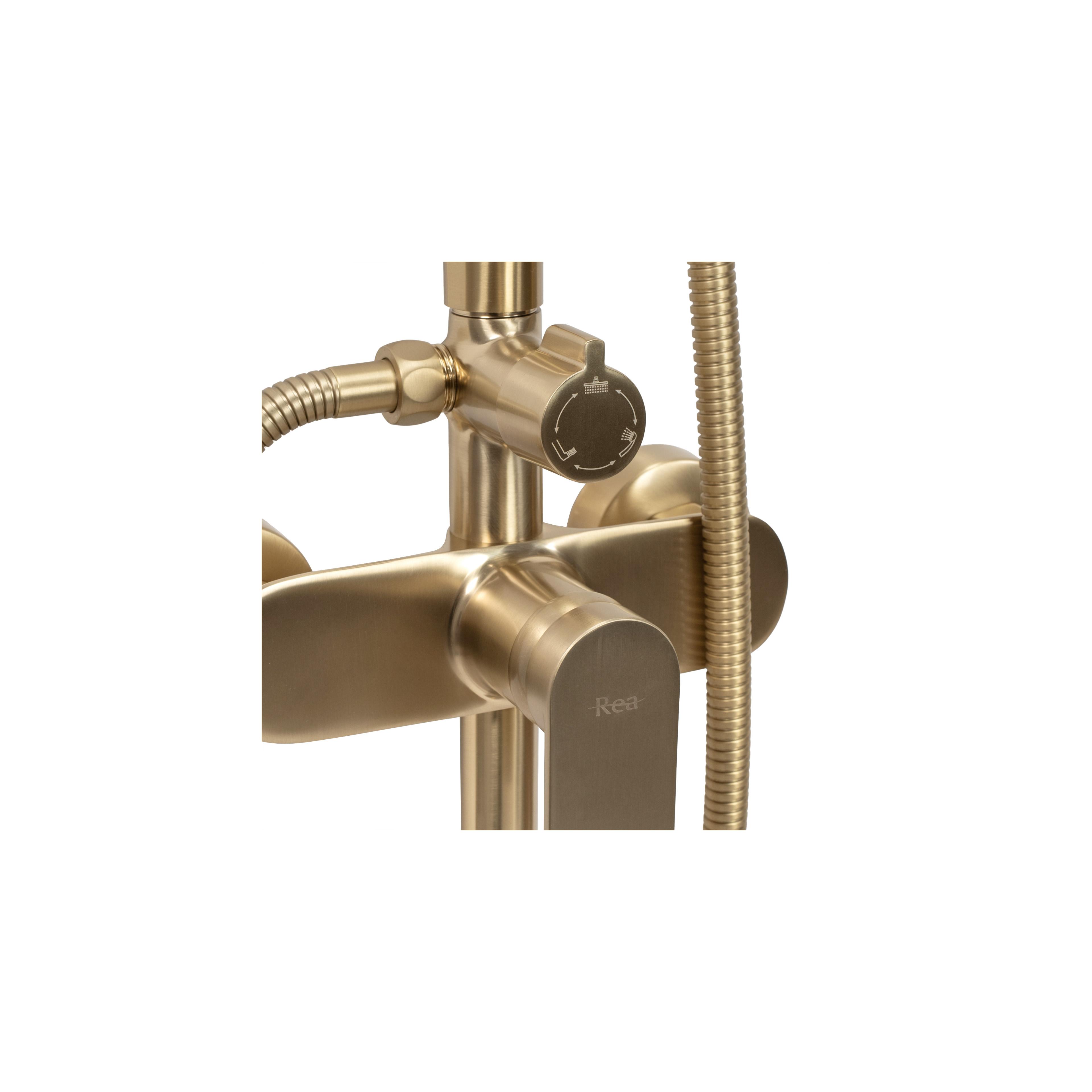 Kit de douche Rea VERSO BRUSHED GOLD