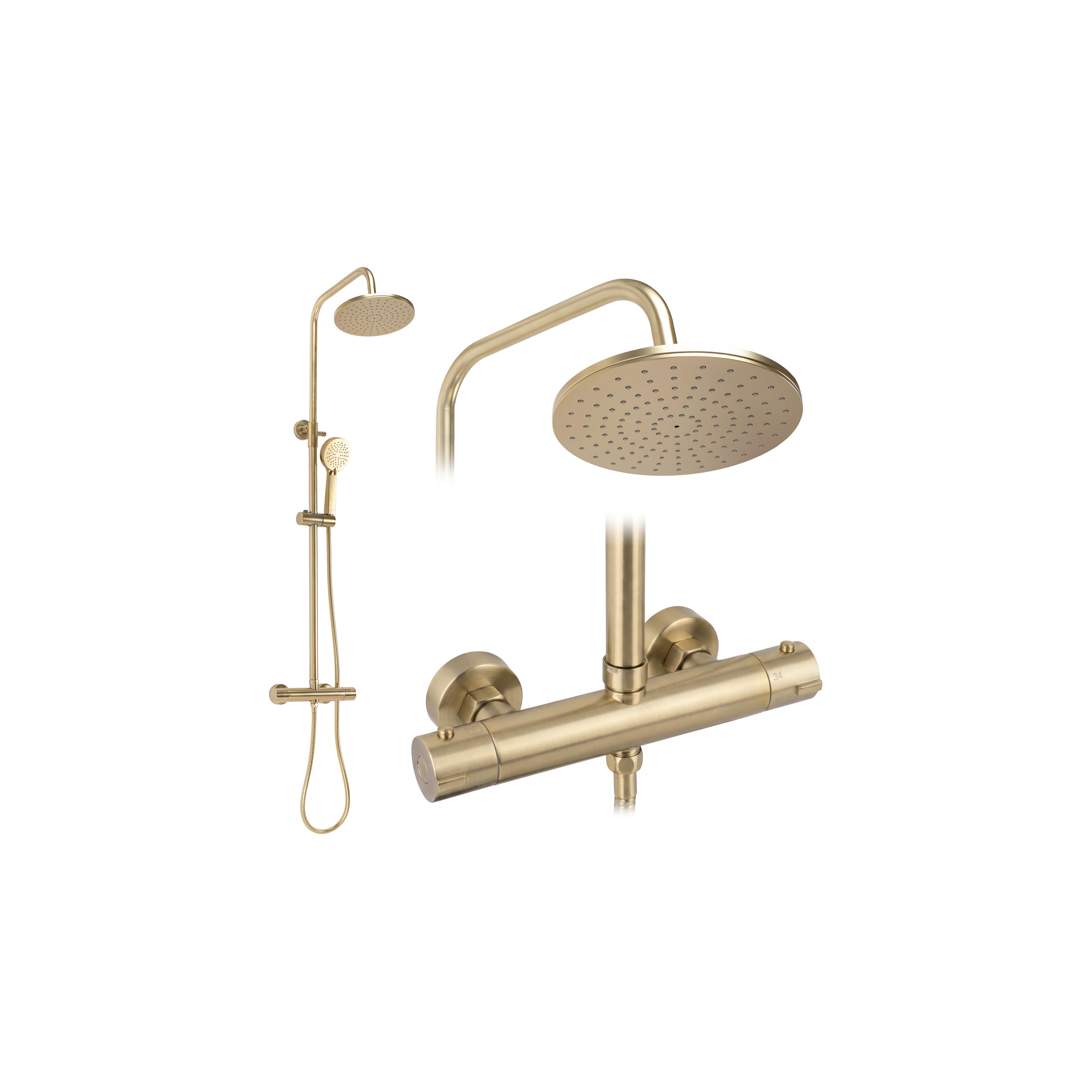 Tuš set s termostatom Rea PAROT BRUSHED GOLD