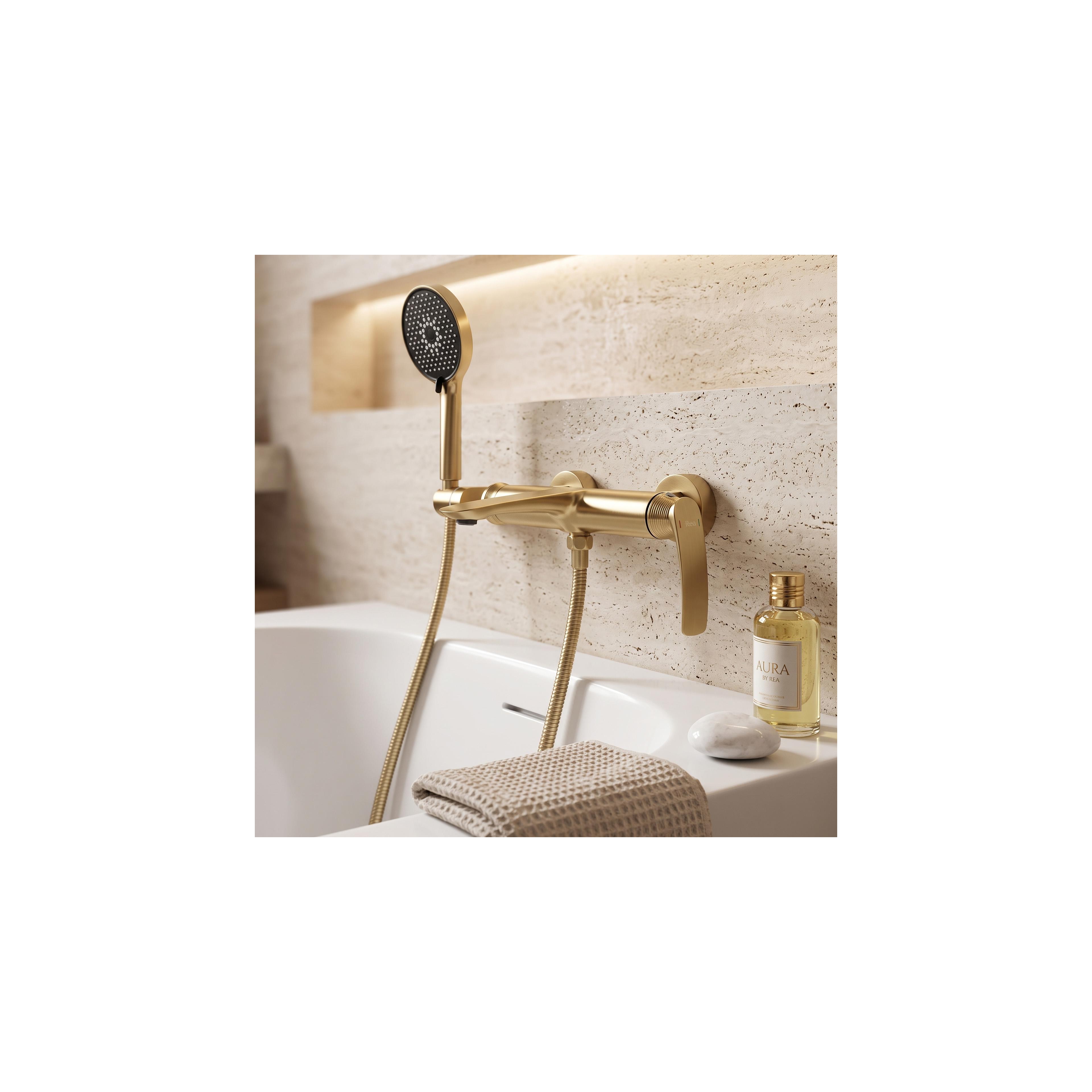 Kylpyammeen sekoitin PREMIUM Rea Como Brush Gold