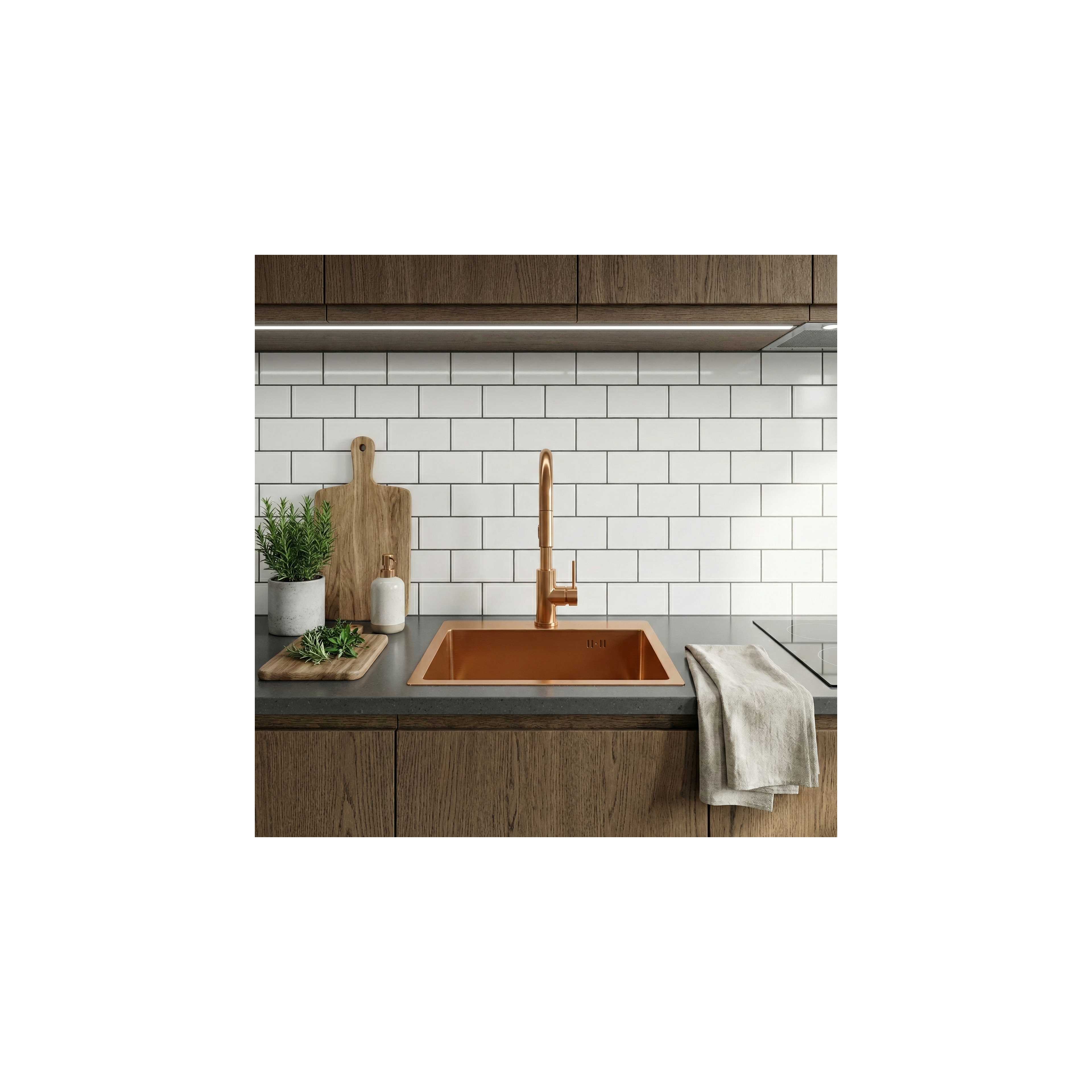 Edelstahlspüle Leo 50 BRUSH COPPER