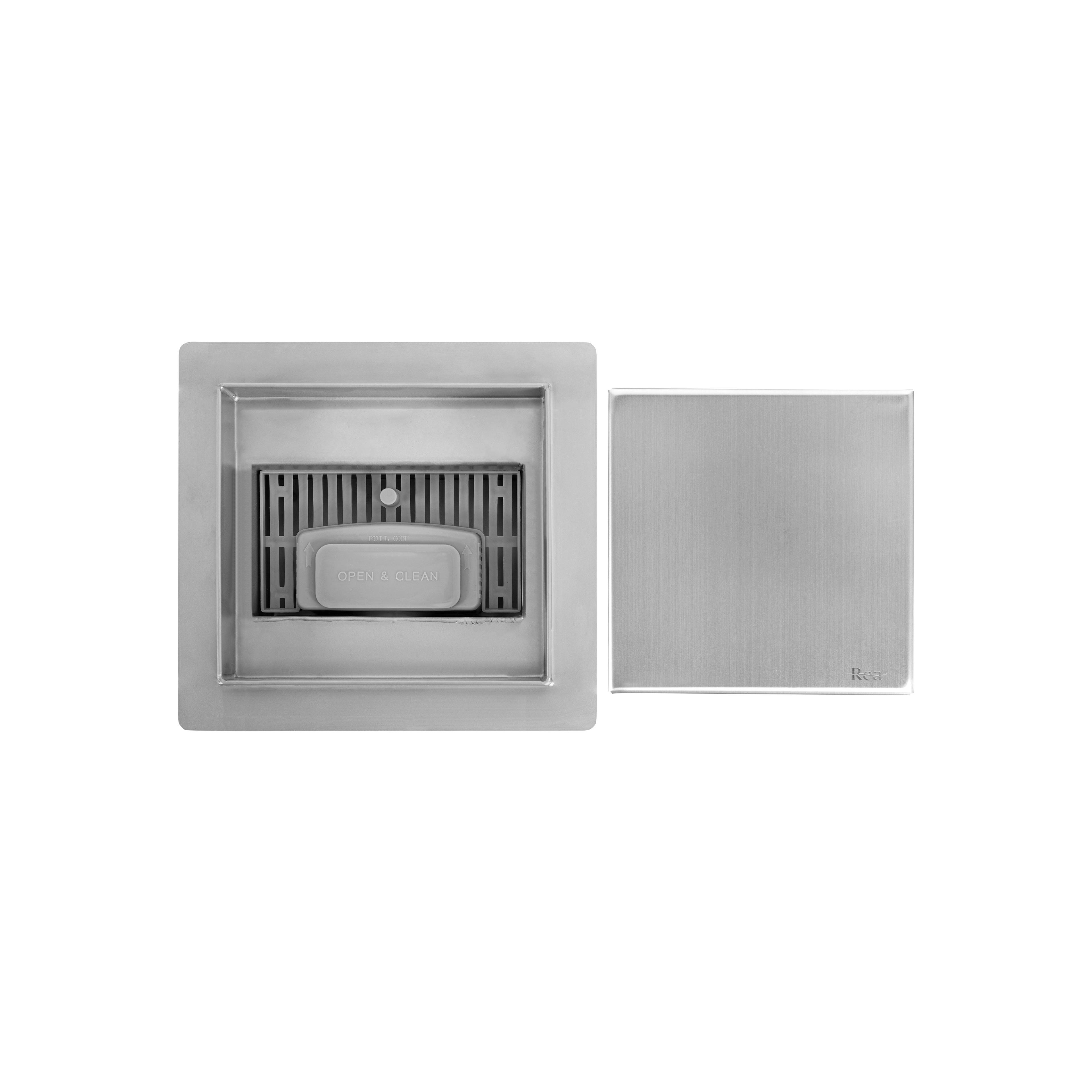 Drain linéaire REA NEO 150x150 Nickel Brush