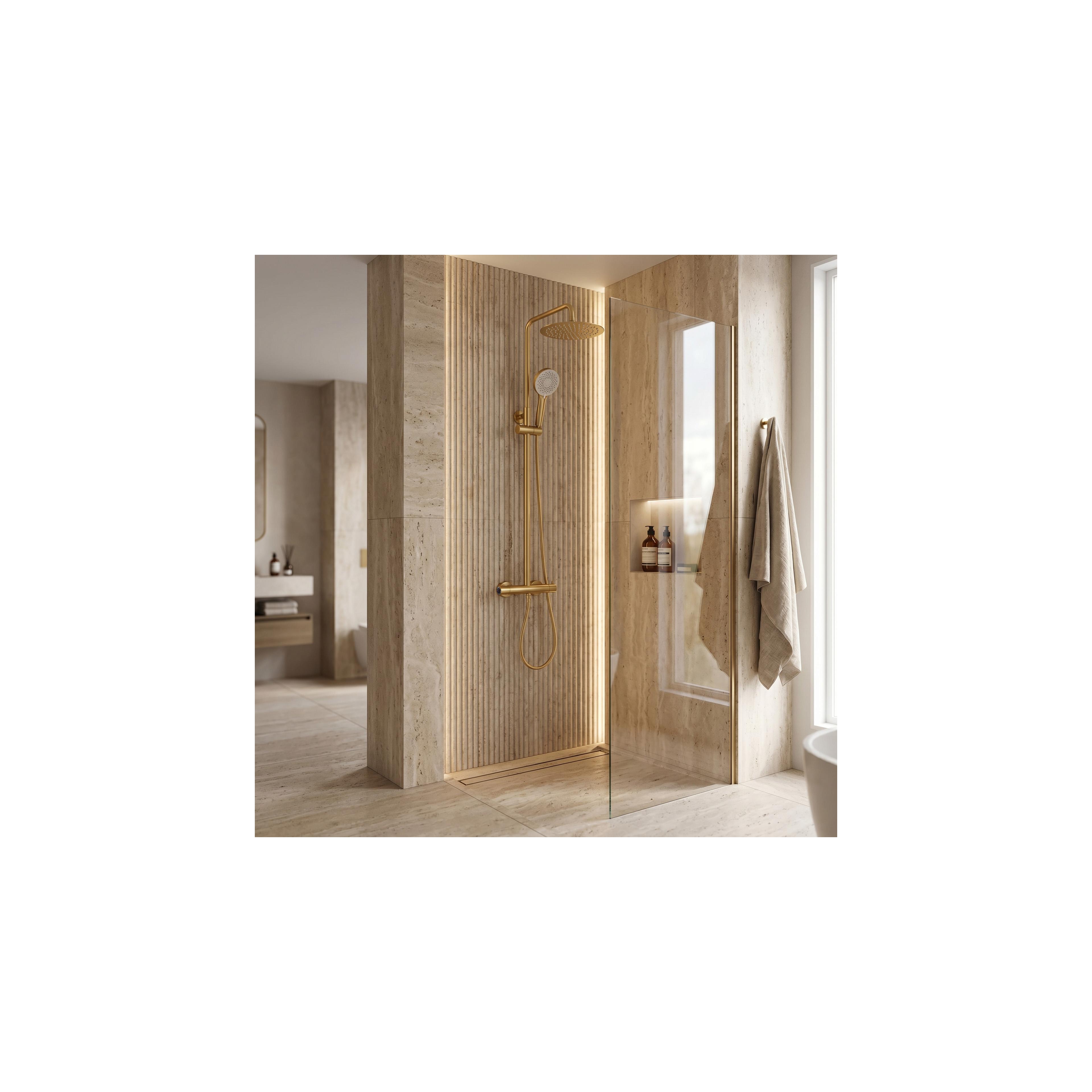 Thermostat Duschset Drop Brush Gold