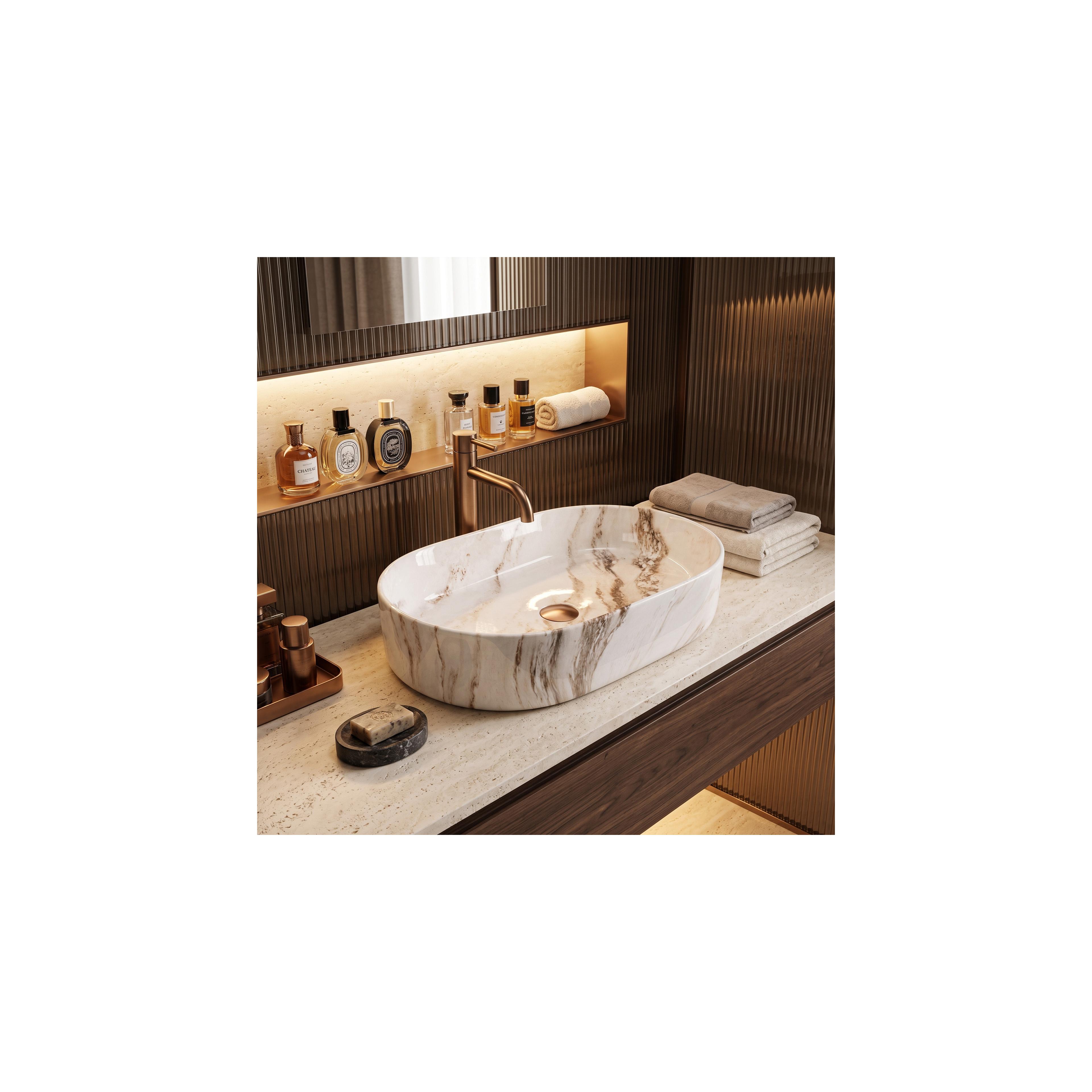 Countertop washbasin REA Nadia 60 Marrone