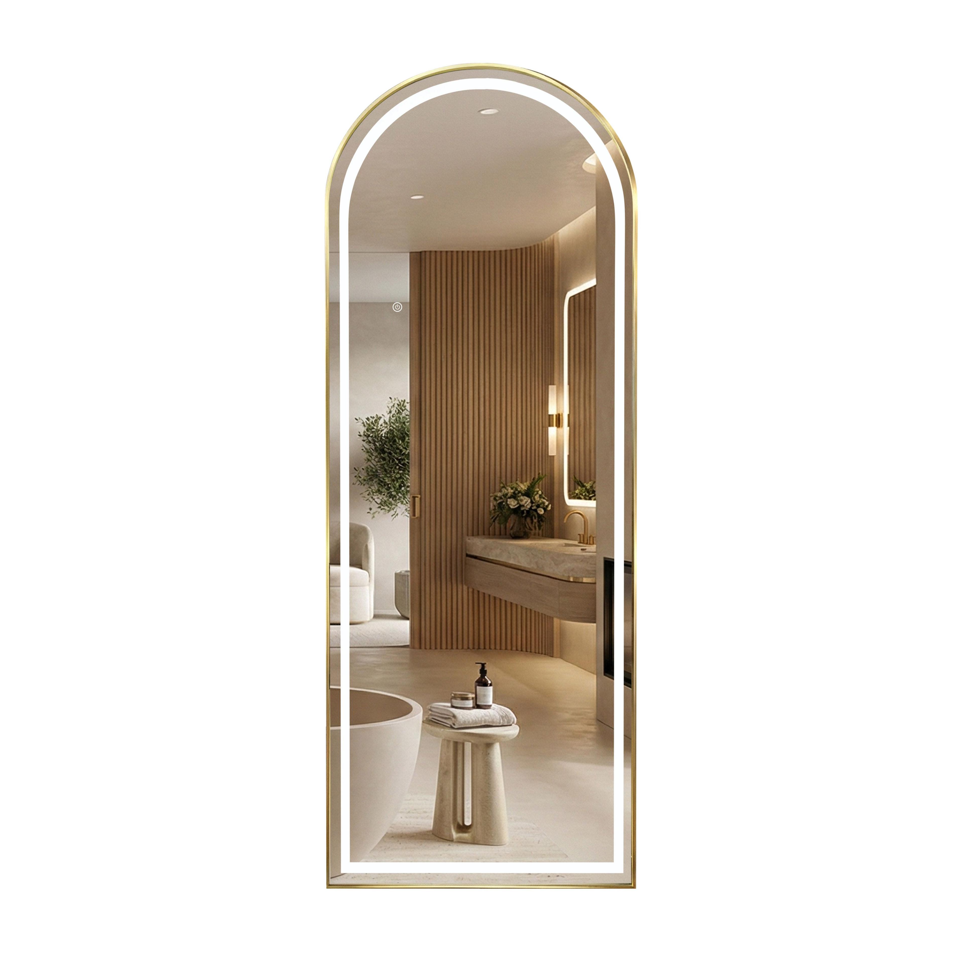 LED-SPEGEL Orbit 50x160cm Borstat Guld
