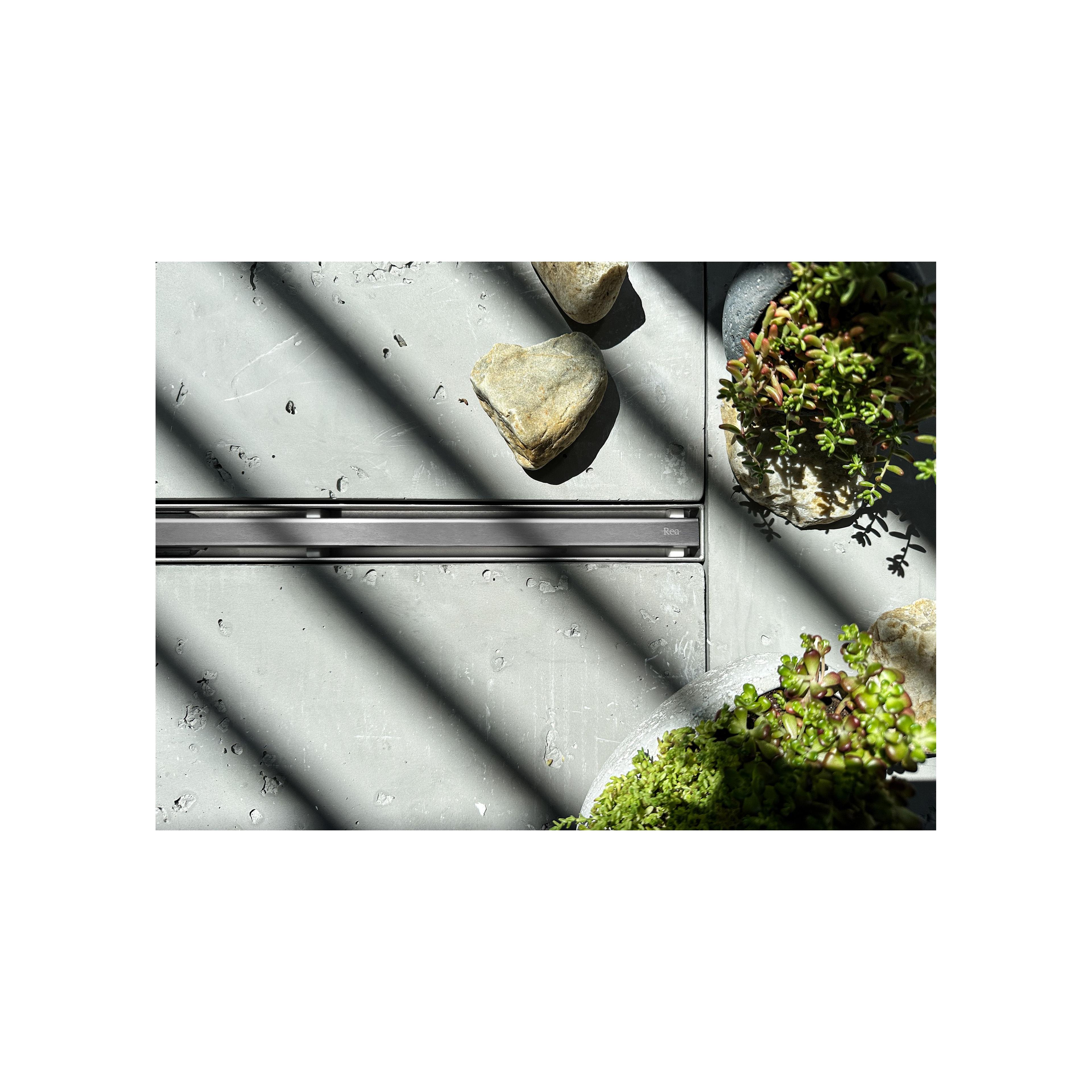 Linear drainage REA Neox Slim pro NICKIEL BRUSH 90
