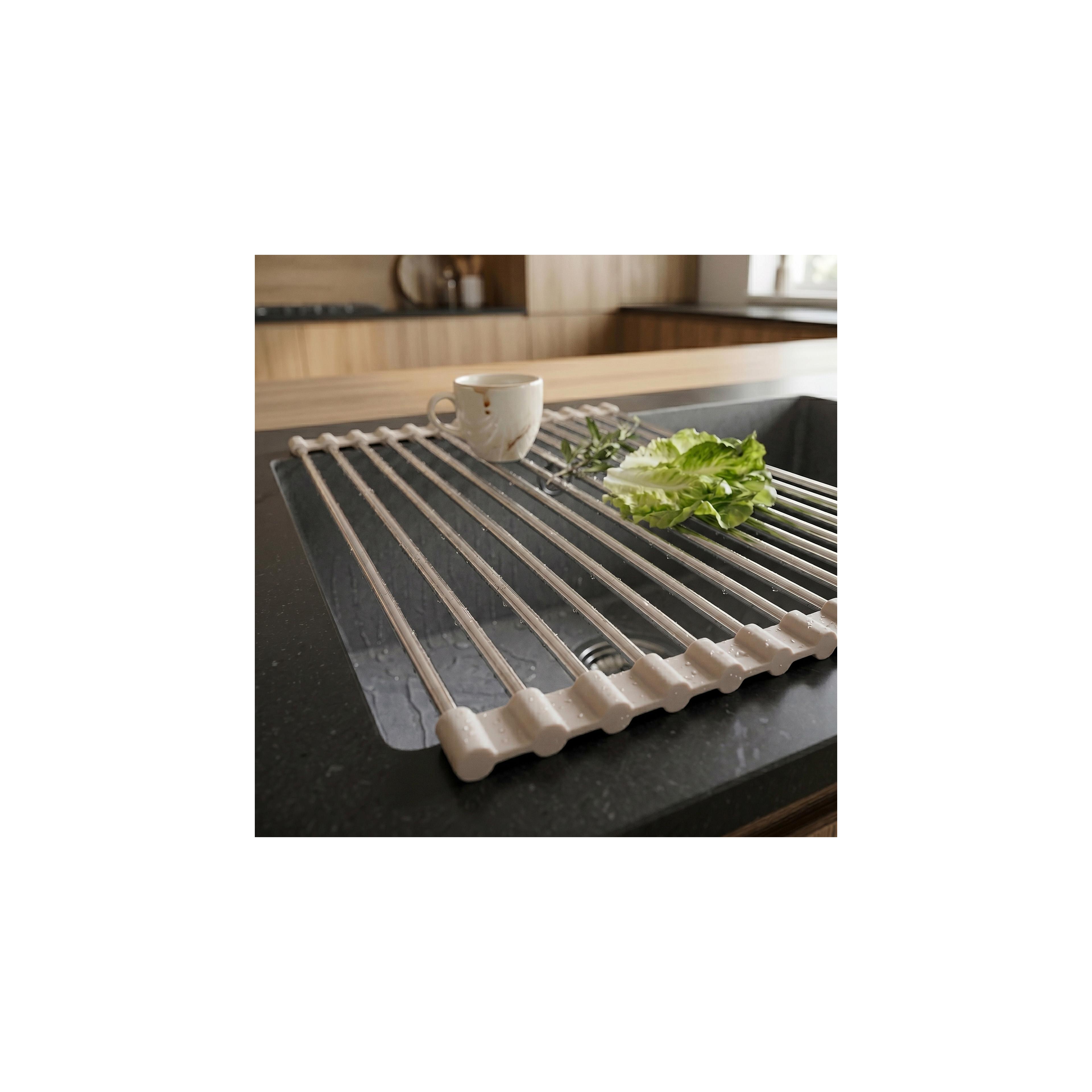 Rollbarer Abtropfständer für Spüle REA P12298B Beige