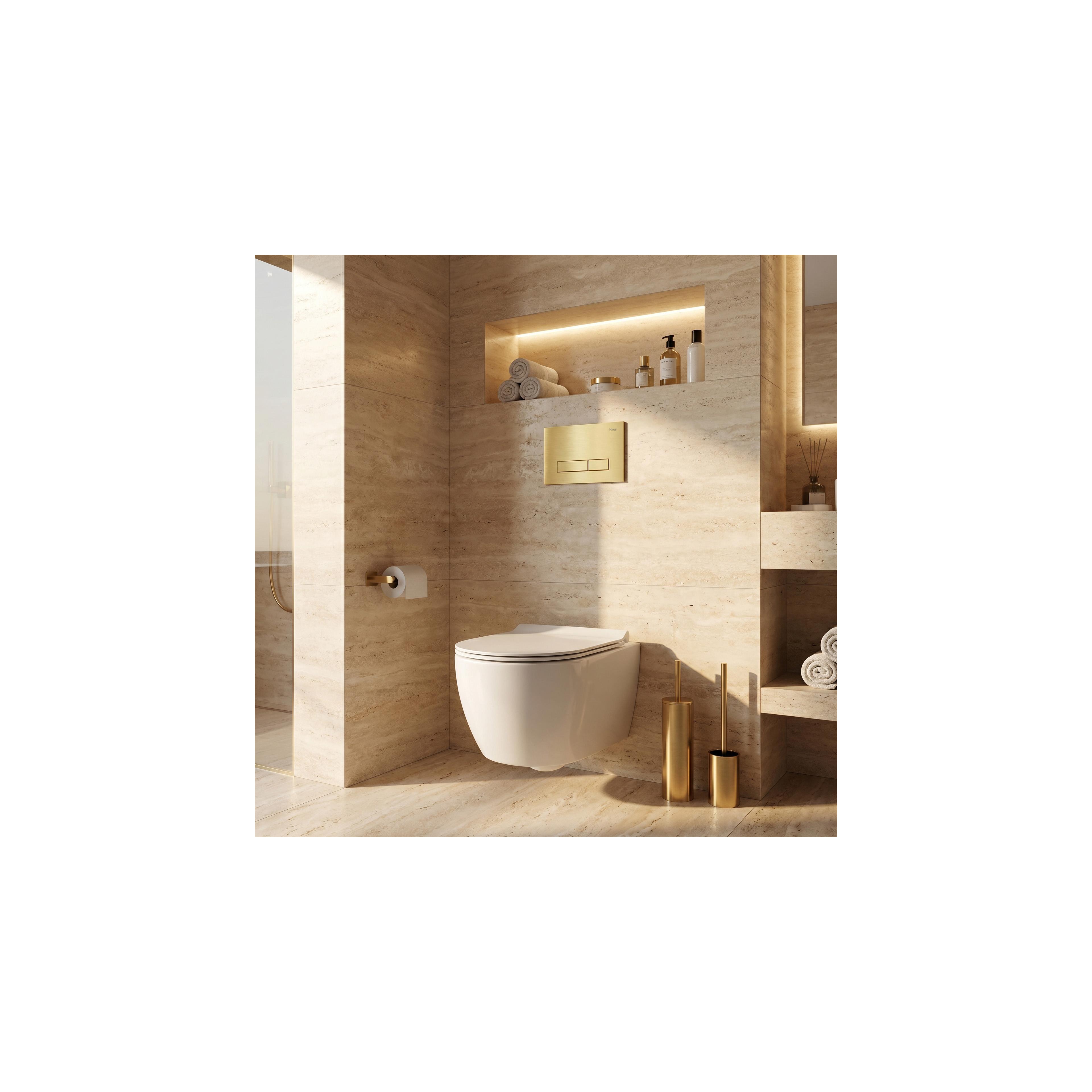 Gestell Unterputz-Set Slim 024N für WC-Becken mit HD-Drücker Gold