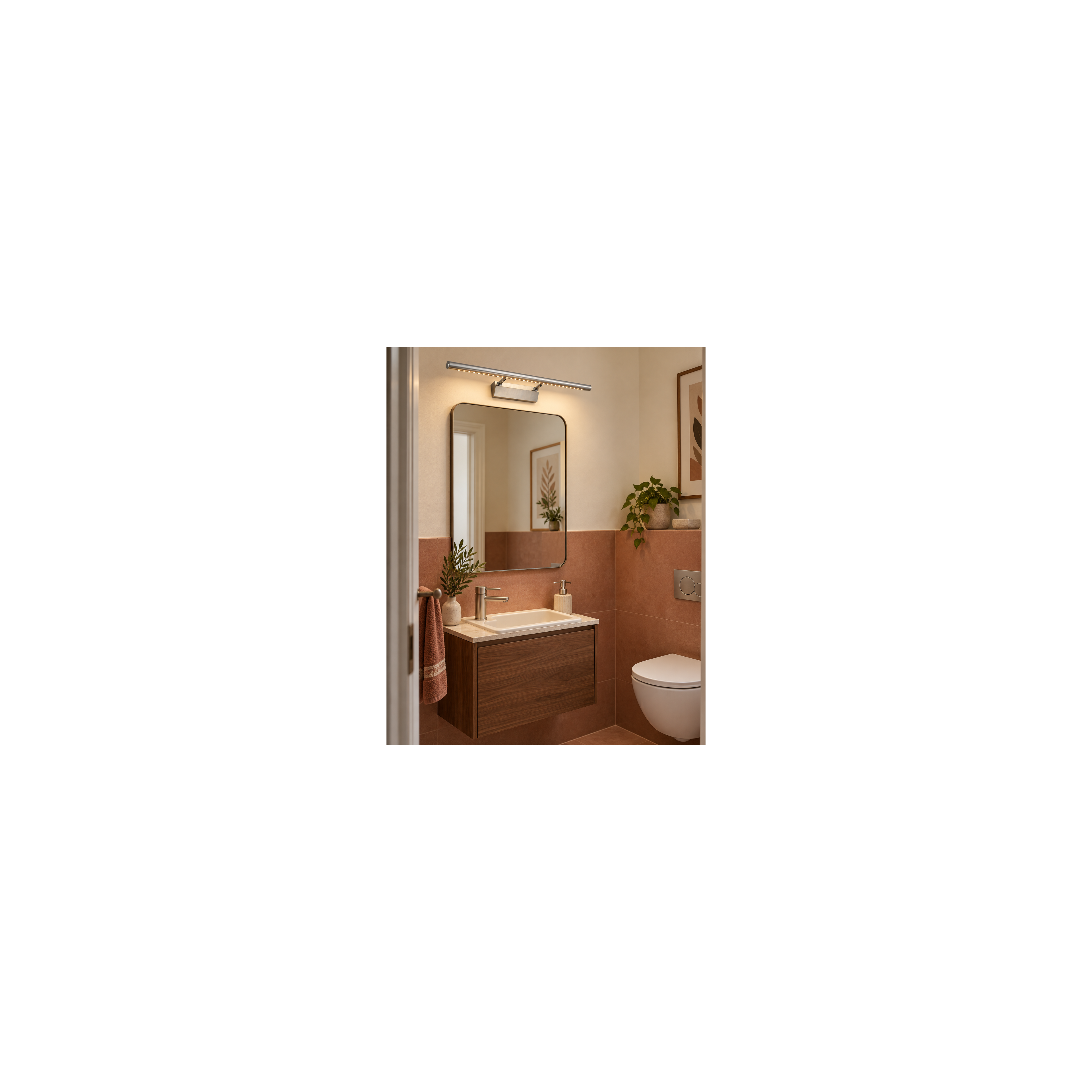 LAMPE BADEVÆRELSESVÆGLAMPE LED OVER SPEJL 9W 70CM APP363-1W