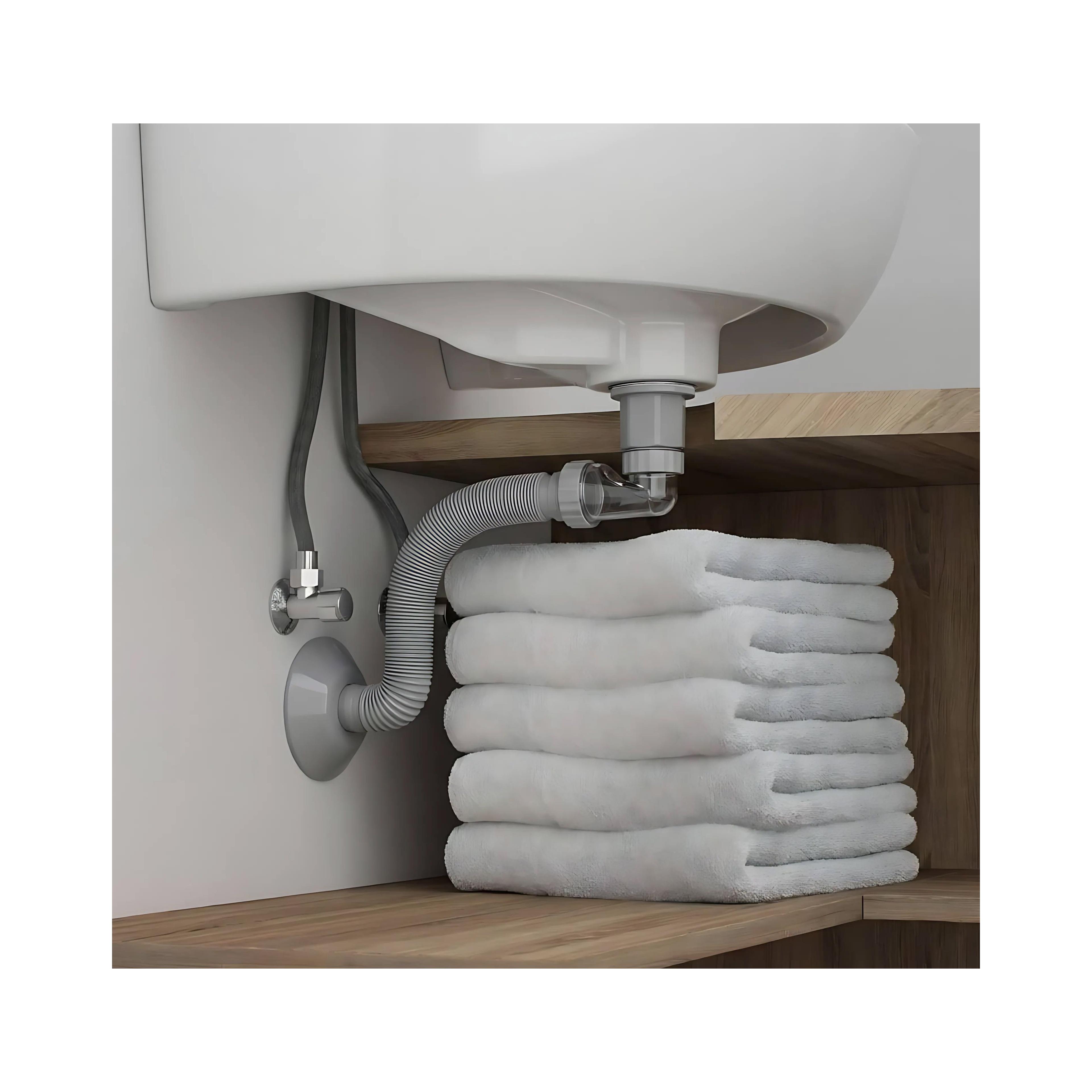 Washbasin siphon with click-clack drain REA Flow White